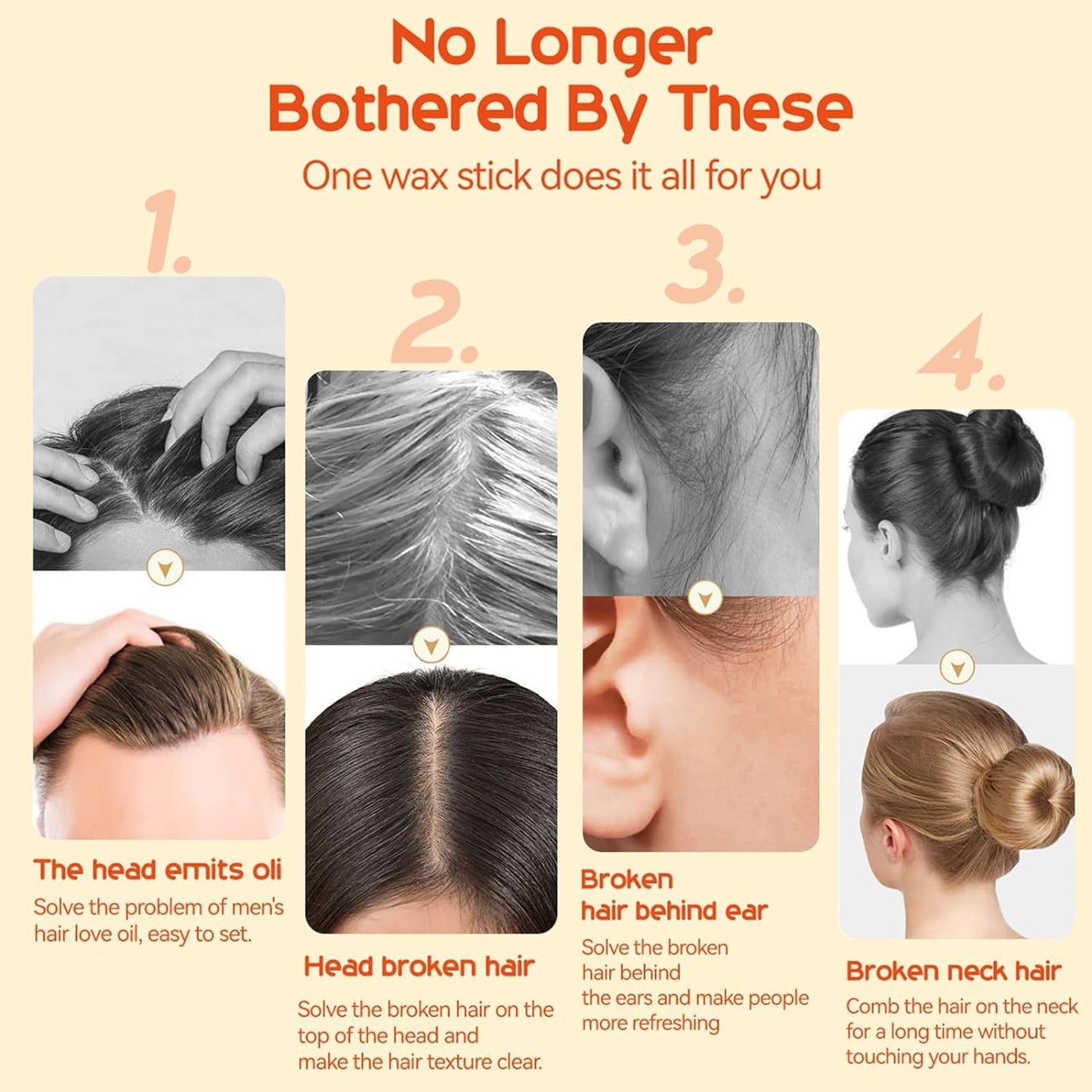 MINXUEYEN Kids Hair Styling Gel & Wax Stick 2-in-1 with Built-in Comb – Natural, Non-Greasy, Easy Styling for Children, Clear, 0.71oz