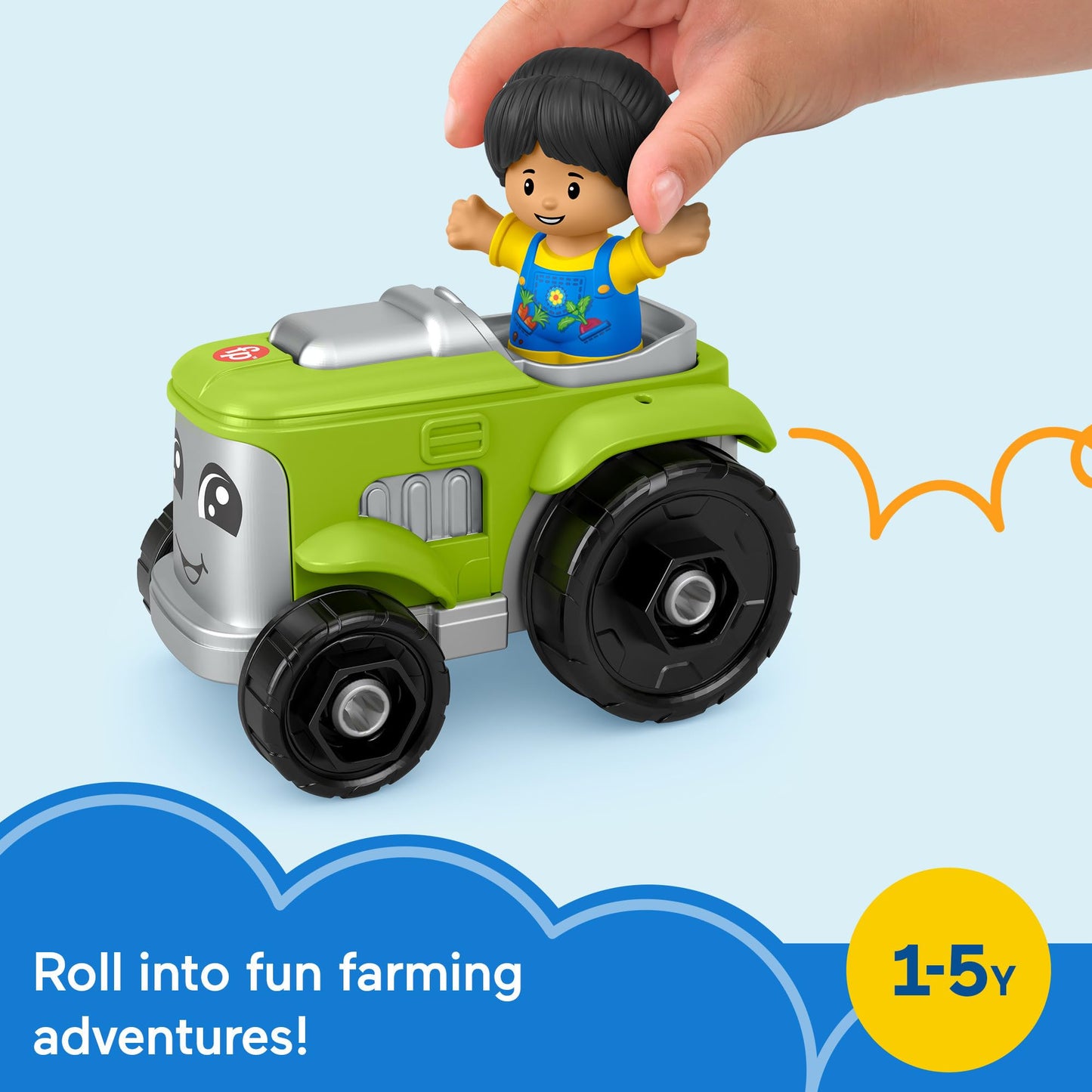 Fisher-Price Little People Toddler Toy Tractor and Farmer Character Figure for Preschool Pretend Play Kids Ages 1+ Years