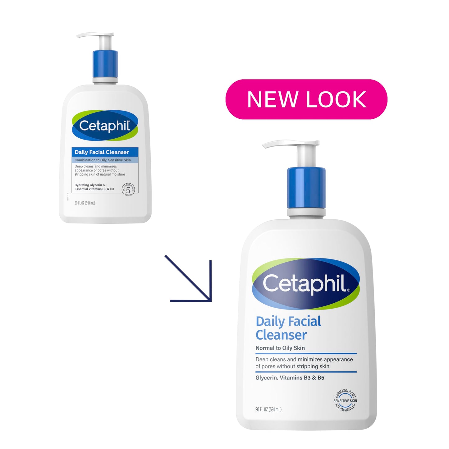 Cetaphil Face Wash, Daily Facial Cleanser for Sensitive, Combination to Oily Skin, 20 oz, Gentle Foaming, Soap Free, Hypoallergenic