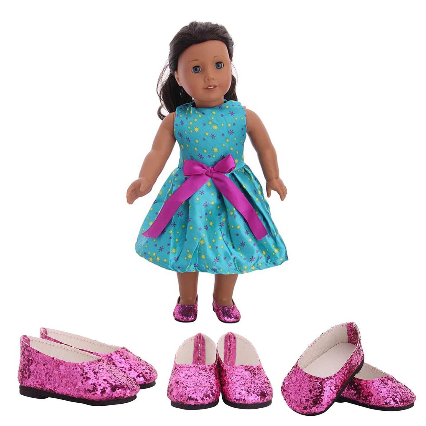 yijing Doll Accessories,Six Pair 18 Inch America Doll's Shoes,Suitable for 18 inch Doll（More Than 3 Months）