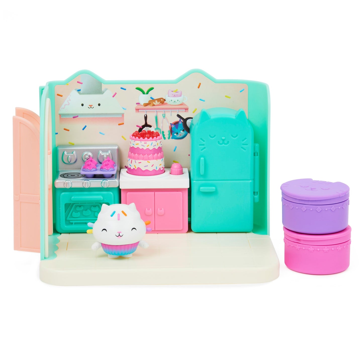 Gabby’s Dollhouse, Bakey with Cakey Kitchen with Figure and 3 Accessories, 3 Furniture and 2 Deliveries, Kids Toys for Ages 3 and up