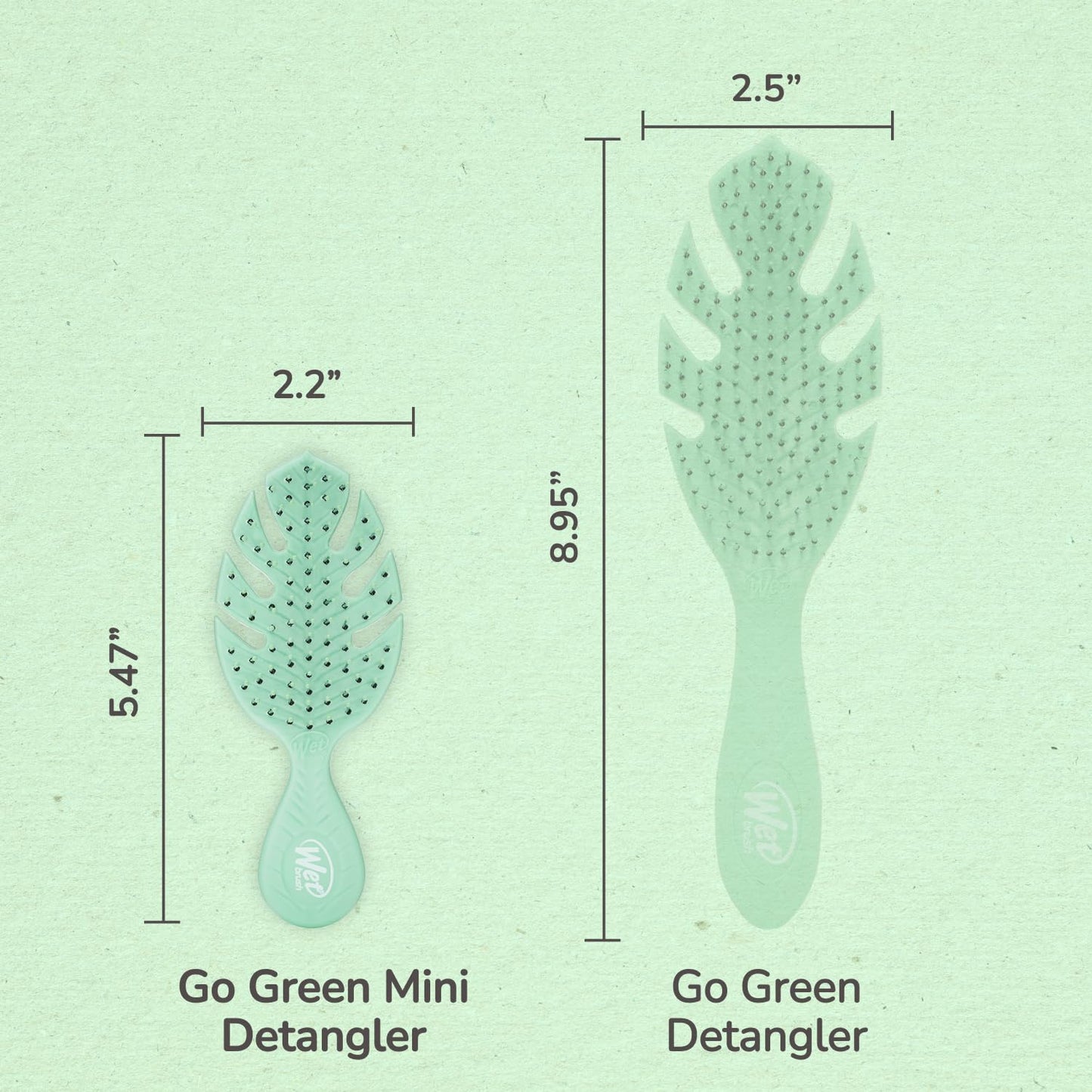 Wet Brush Go Green Mini Detangler - Travel Hair Brush with Ultra-Soft IntelliFlex Bristles - Gently Loosens Knots, Reduces Pain, Breakage & Split Ends