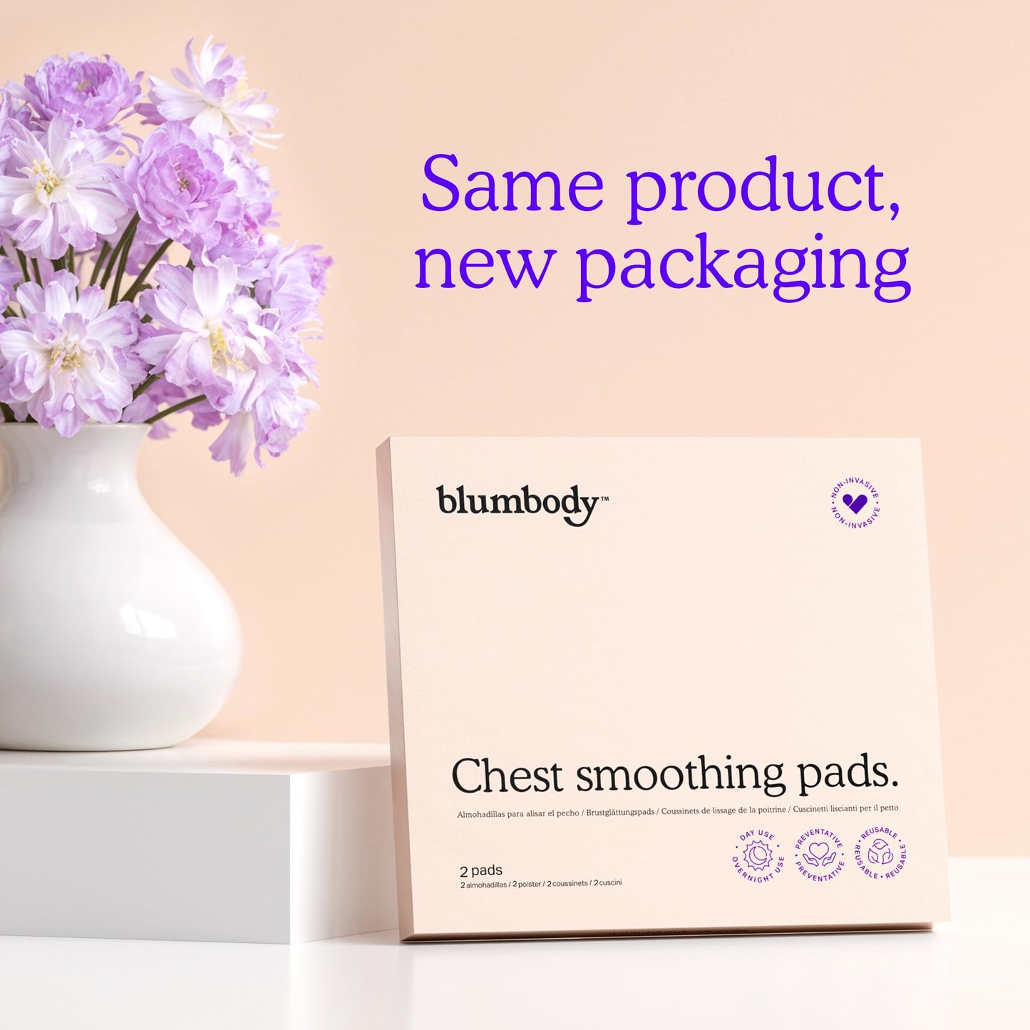BLUMBODY Chest Wrinkle Pads – Reusable Silicone Anti-Wrinkle Patches for Neck & Décolleté, Skin Firming & Smoothing, 1-Month Supply
