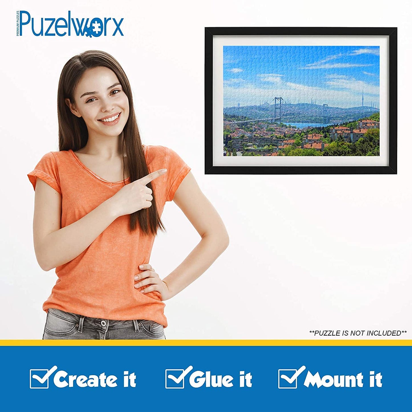 PuzzleWorx Jigsaw Puzzle Glue, Easy-On Applicator Pack of 2, Non Toxic Clear Glue for 1000/1500/2000 Piece Puzzles 4.2 oz Each Bottle (Total 8.4)