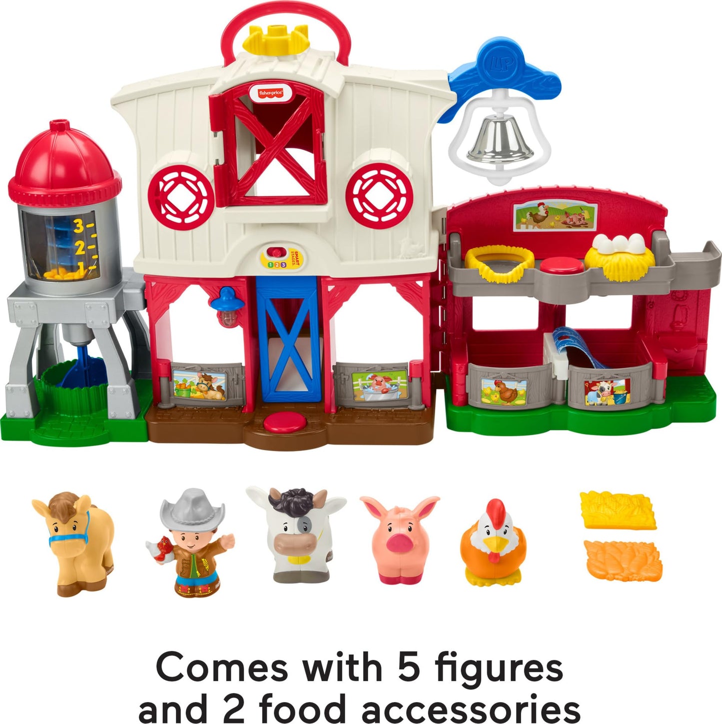 Fisher-Price Little People Farm Playset – Toddler Learning Toy, Caring for Animals, Smart Stages Pretend Play, Ages 1+, Amazon Exclusive