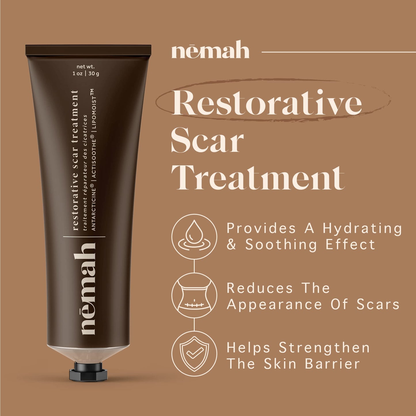 Nemah Restorative Scar Treatment for C-Section & Acne Scars - Postpartum Care, Reduces Scar Appearance, Vegan & Cruelty-Free, 1 oz