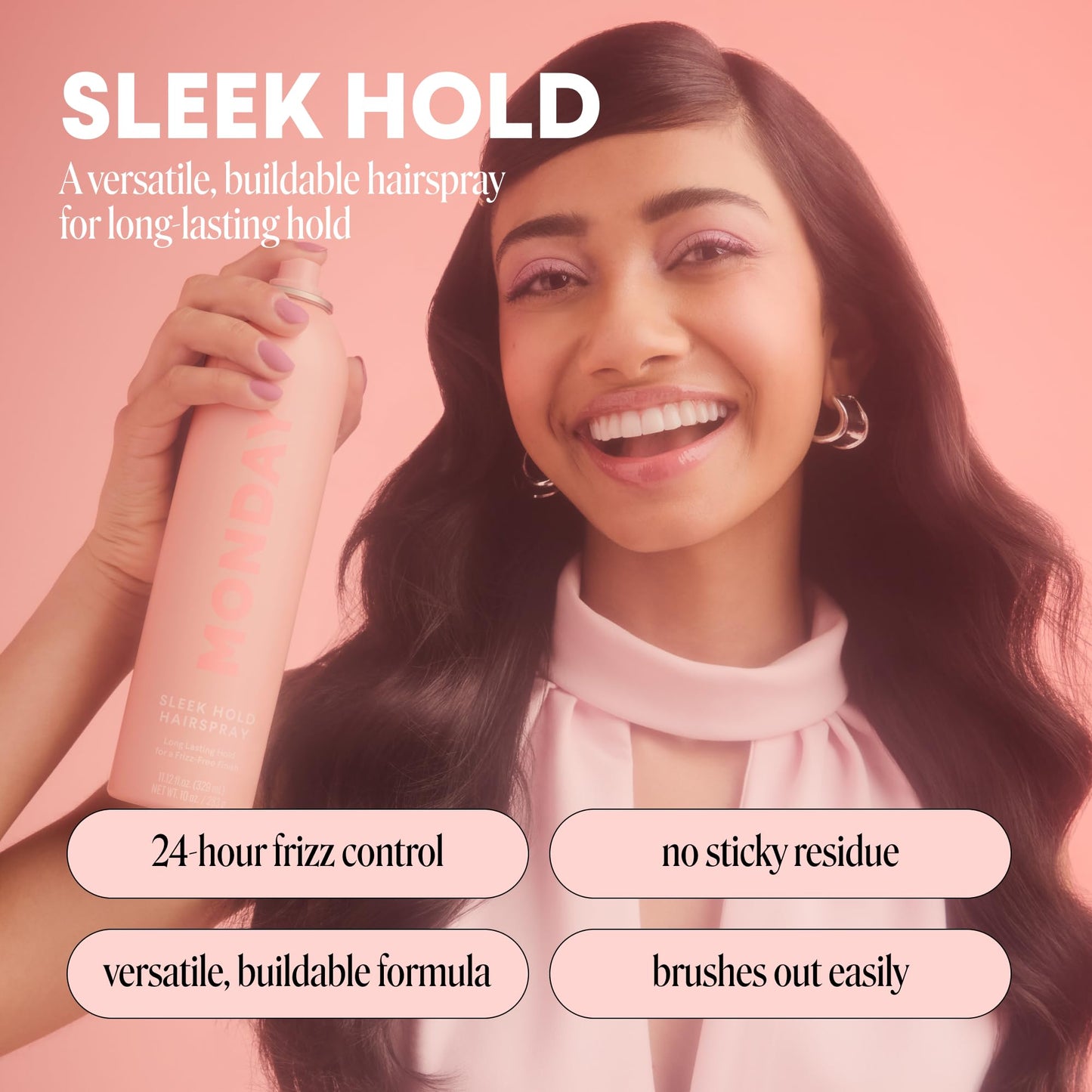 MONDAY HAIRCARE SLEEK HOLD Hairspray for long-lasting finish 329 mL
