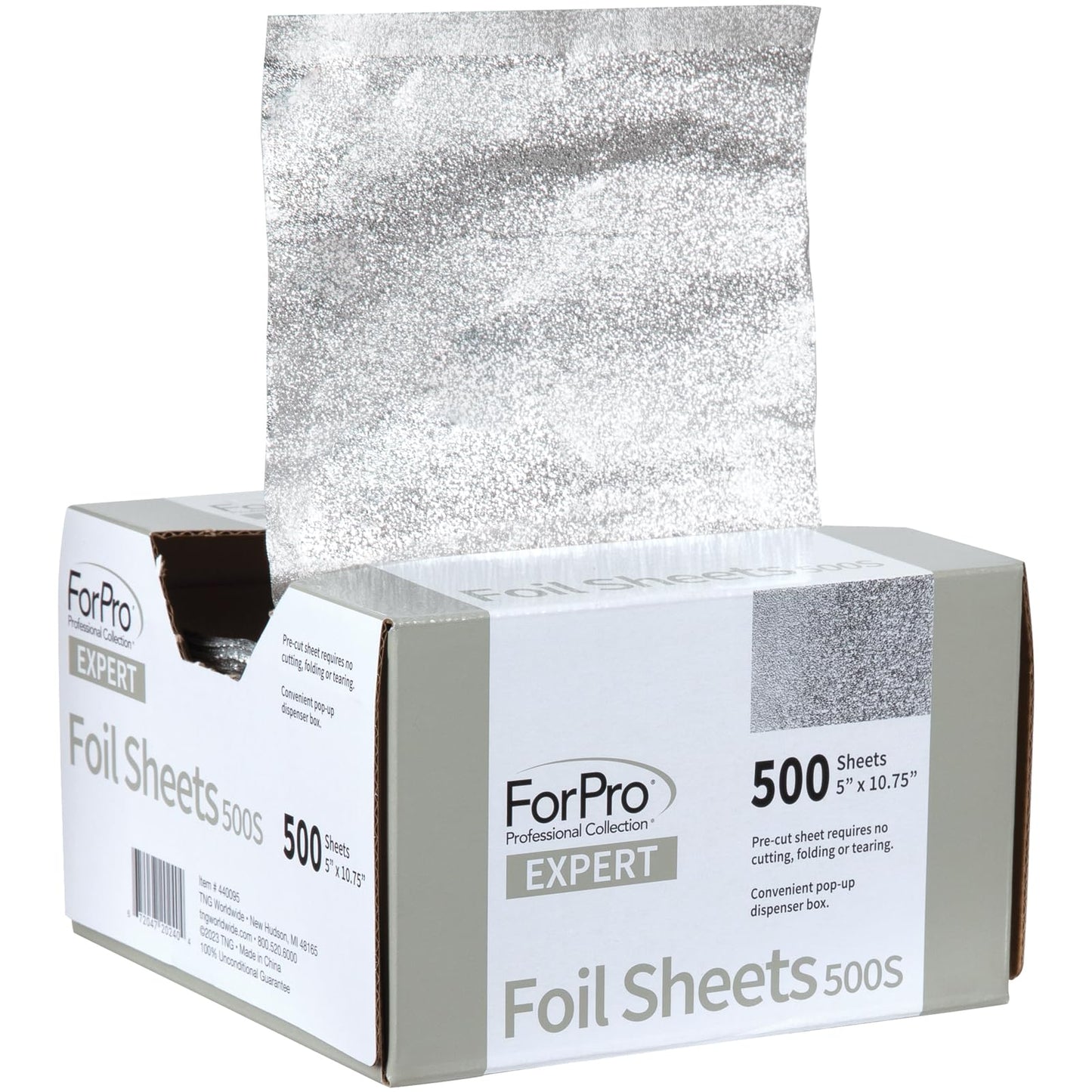 ForPro Expert Embossed Foil Sheets 500S – Pop-Up Aluminum Foil for Hair Coloring & Highlights, Food Safe, 5"x10.75", 500 Count