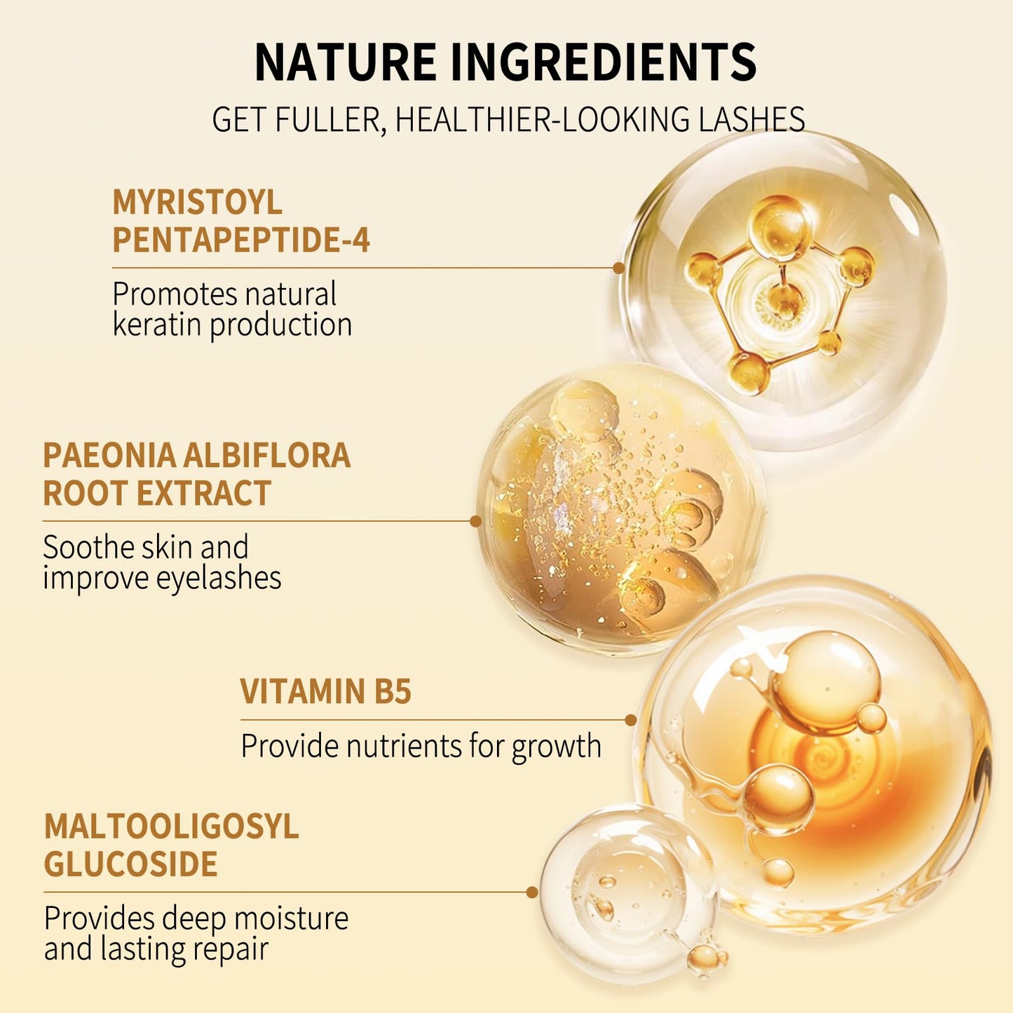 Eyelash Growth Serum for Thicker, Longer, Natural Lashes – Grow Luscious, Natural Lashes with Advanced Enhancer | Vegan & Cruelty-Free Treatment