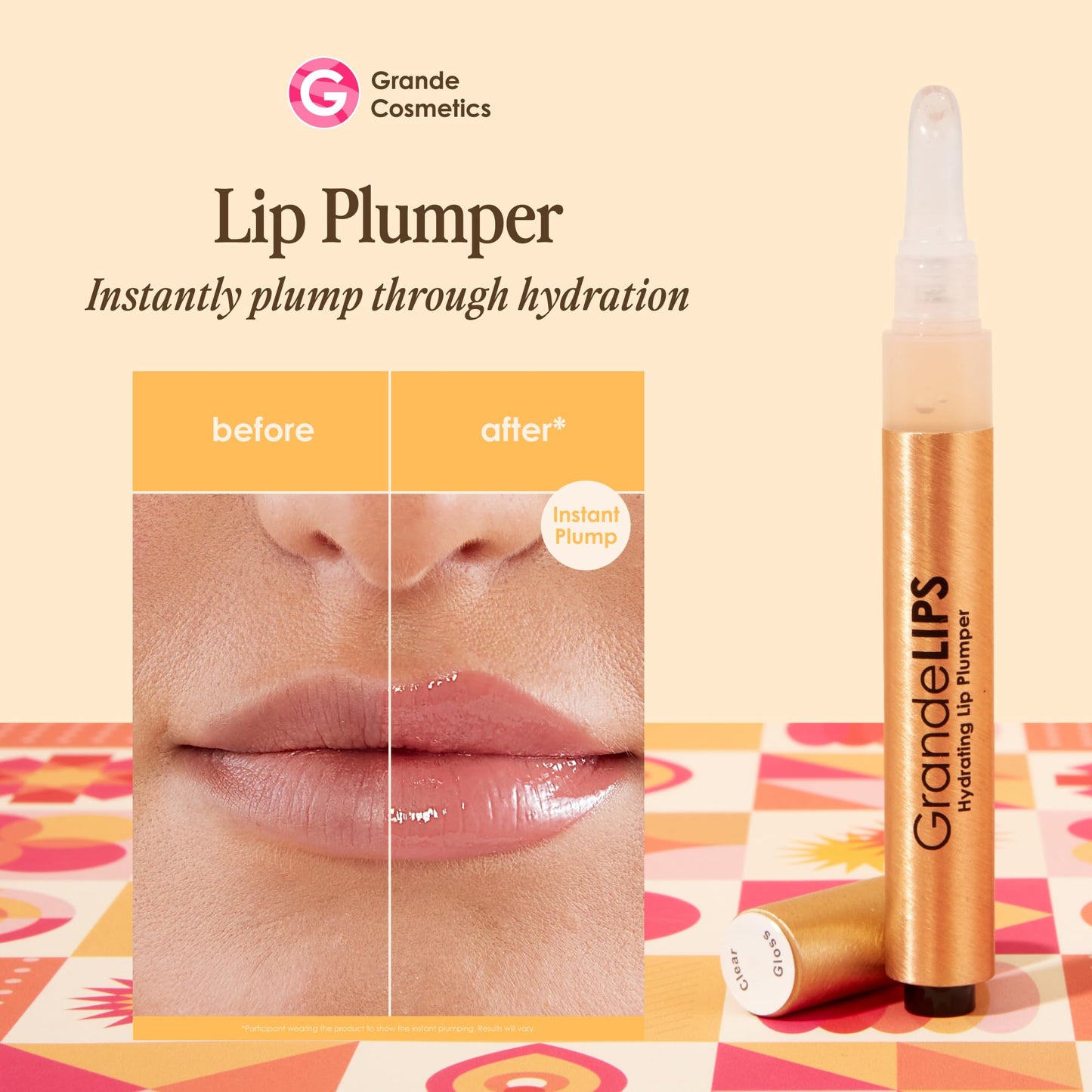 Grande Cosmetics GrandeLIPS Hydrating Lip Plumper - for Fuller-Looking, Hydrated Lips - Pale Rose (0.08 fl oz)