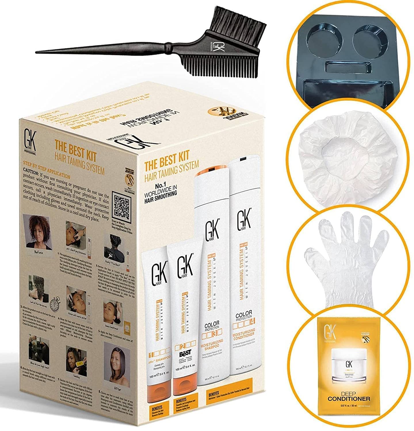 GK HAIR The Best Keratin Treatment Kit (10.1 Fl Oz) | Professional Brazilian Blowout for Smooth, Frizz-Free, Silky Straight Hair