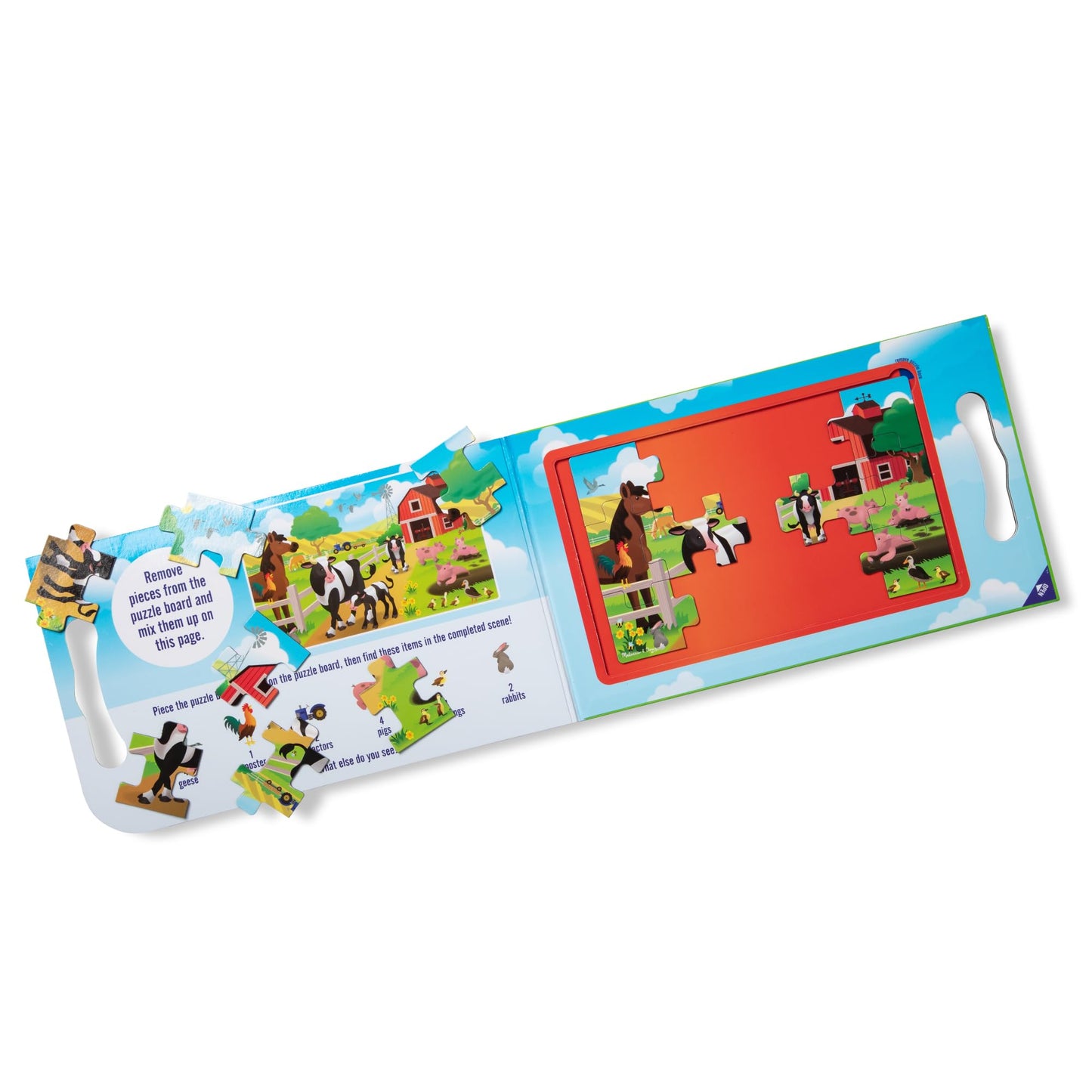 Melissa & Doug Take-Along Magnetic Jigsaw Puzzle Set – On the Farm, 2 x 15 Pieces, Travel Activity Toy for Kids Ages 3+, FSC Certified