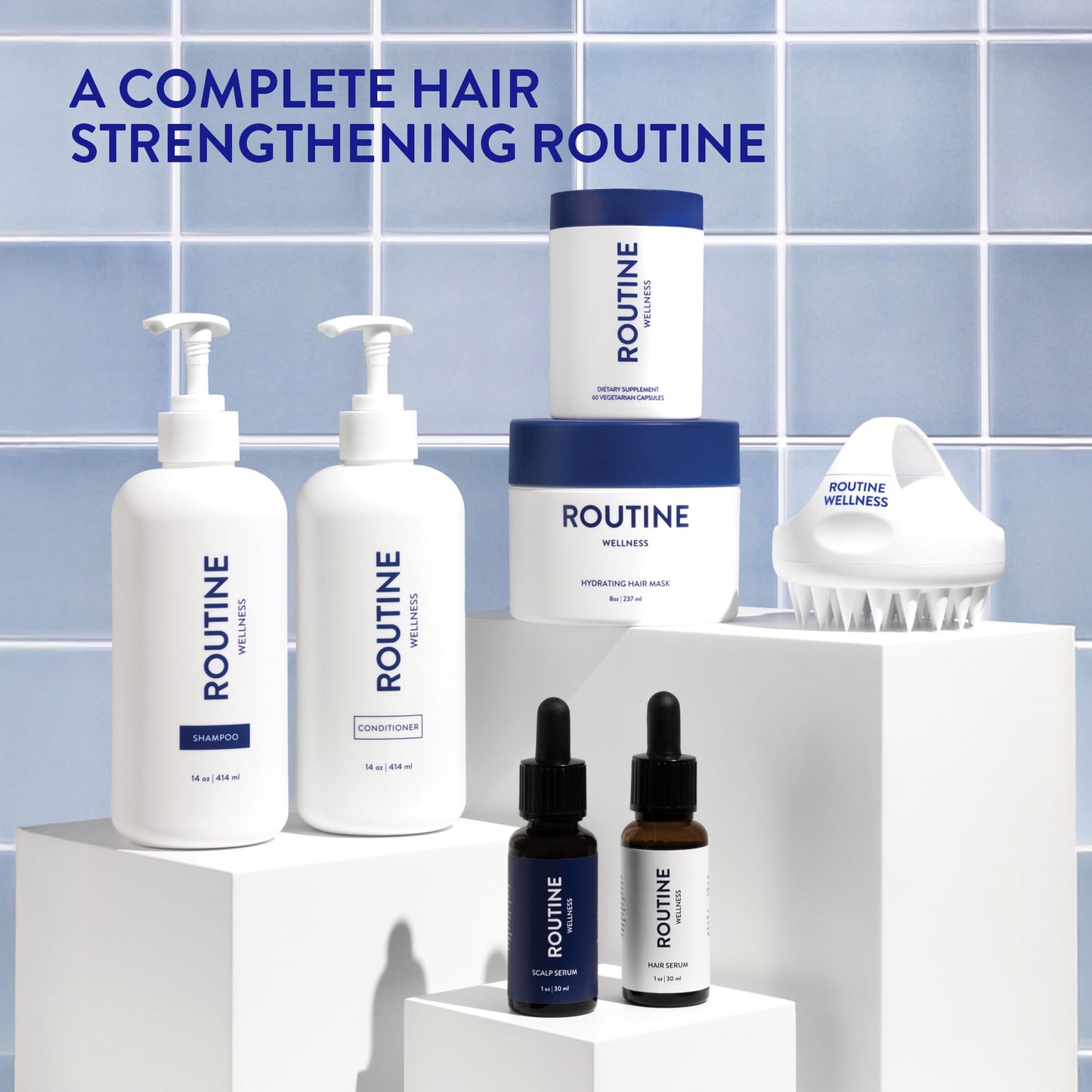 Routine Wellness Anti-Thinning Shampoo 14oz – Biotin & DHT Blocker for Thinning Hair – Color Safe Hair Loss Shampoo for Women & Men, Cucumber Scent