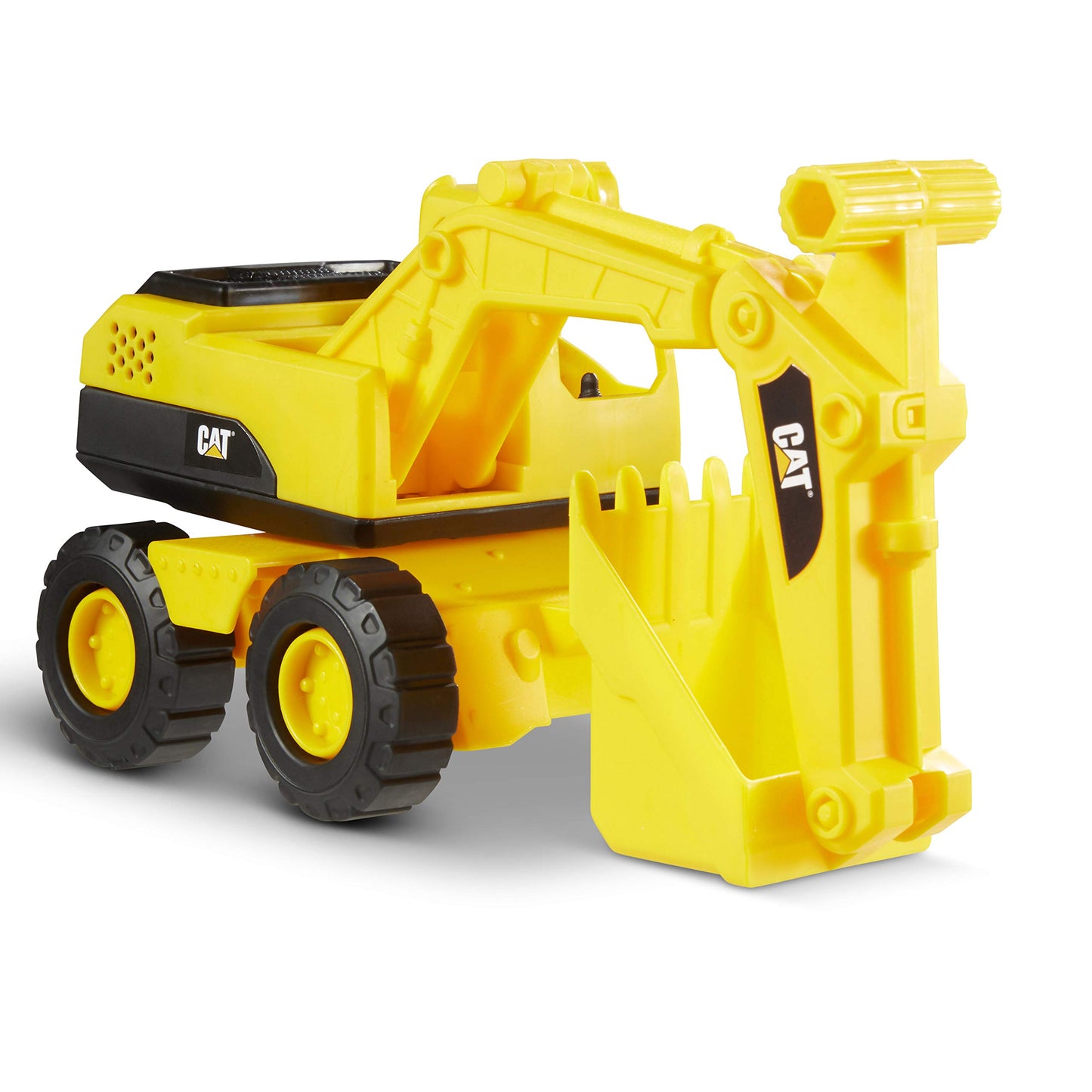 Cat Construction Fleet 10" Excavator Toy – Heavy-Duty Plastic, Working Boom & Bucket, Free-Rolling Wheels, Indoor/Outdoor Sandbox Vehicle for Kids 2+