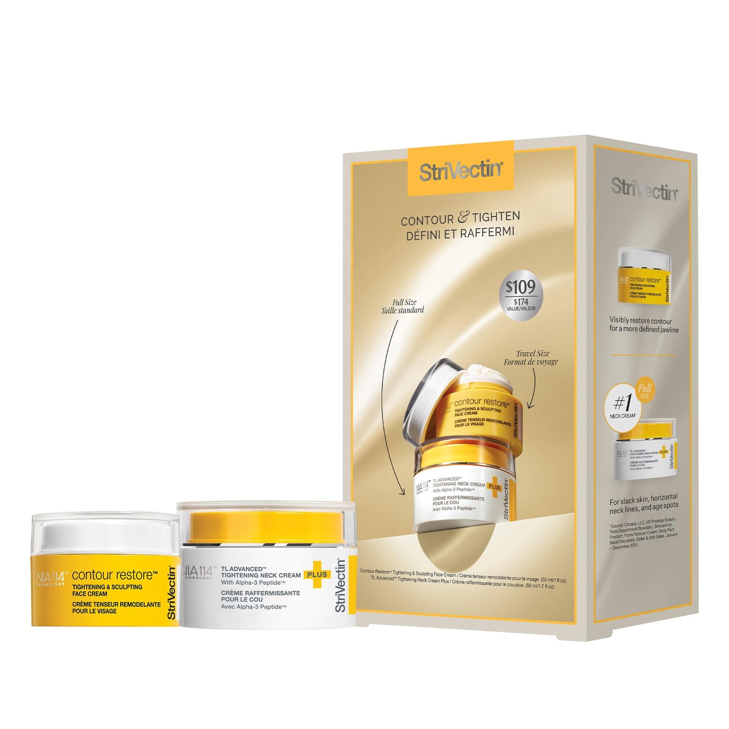 StriVectin Contour & Tighten Duo – TL Advanced Neck Cream + Face Sculpting Cream, Lifts, Firms & Restores Face, Neck & Décolleté, 2x1.7 oz
