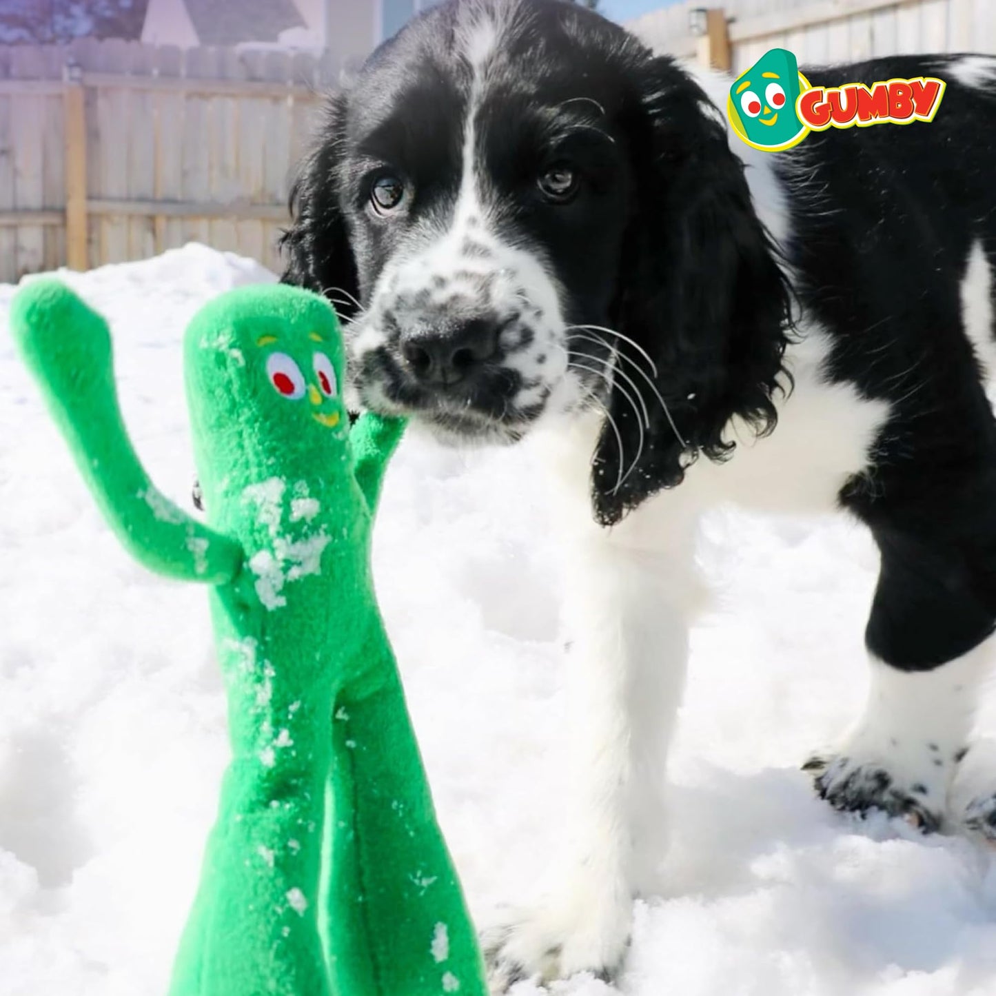 Multipet Gumby Dog Plush Toy, 9" Green – Soft Squeaky Stuffed Animal with Flexible Arms & Legs for Dogs to Cuddle, Fetch & Play