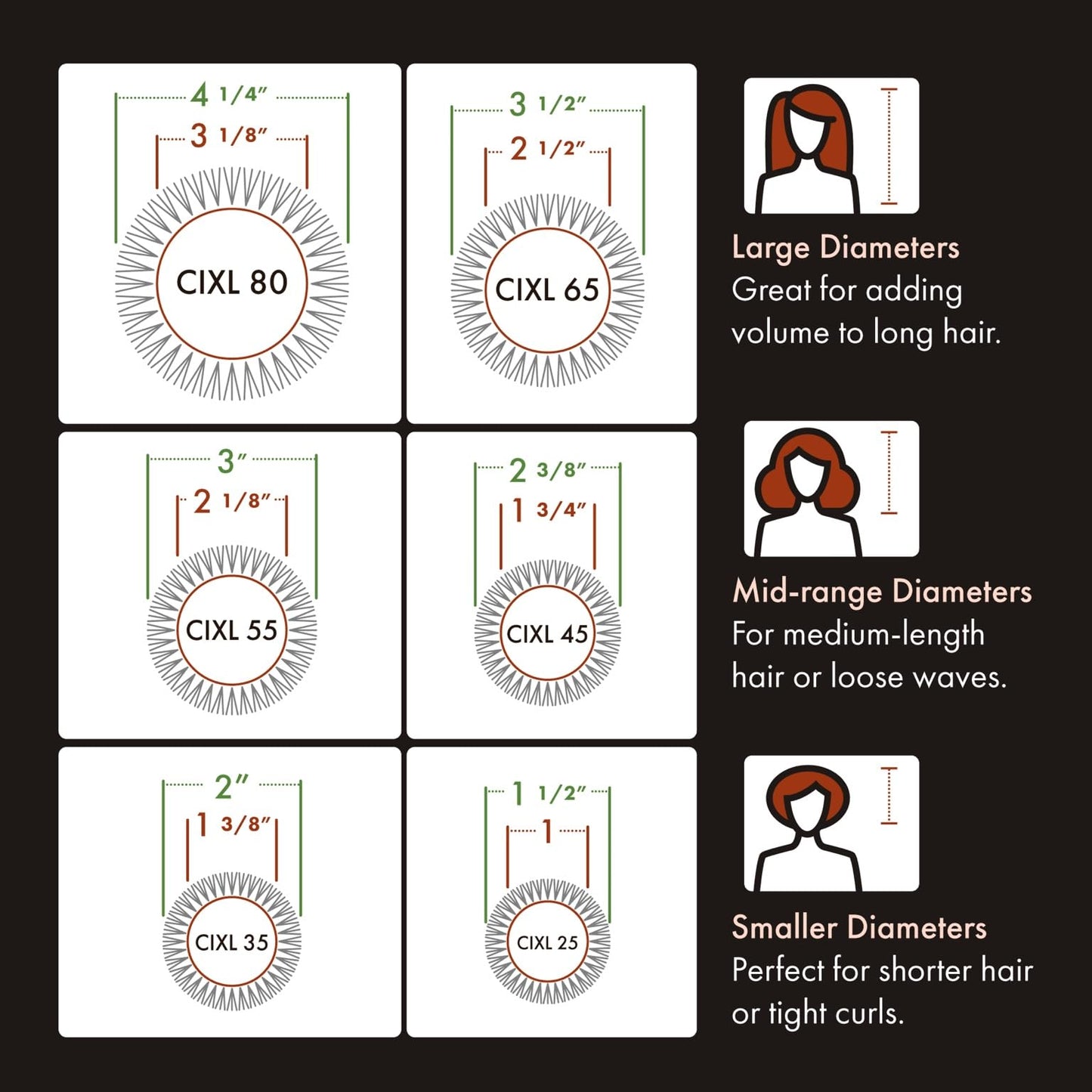 Olivia Garden Ceramic + Ion Speed XL Round Thermal Brush 1¾" – Extra-Long Barrel Blowout Brush for Normal to Thick Hair, Professional Styling Tool