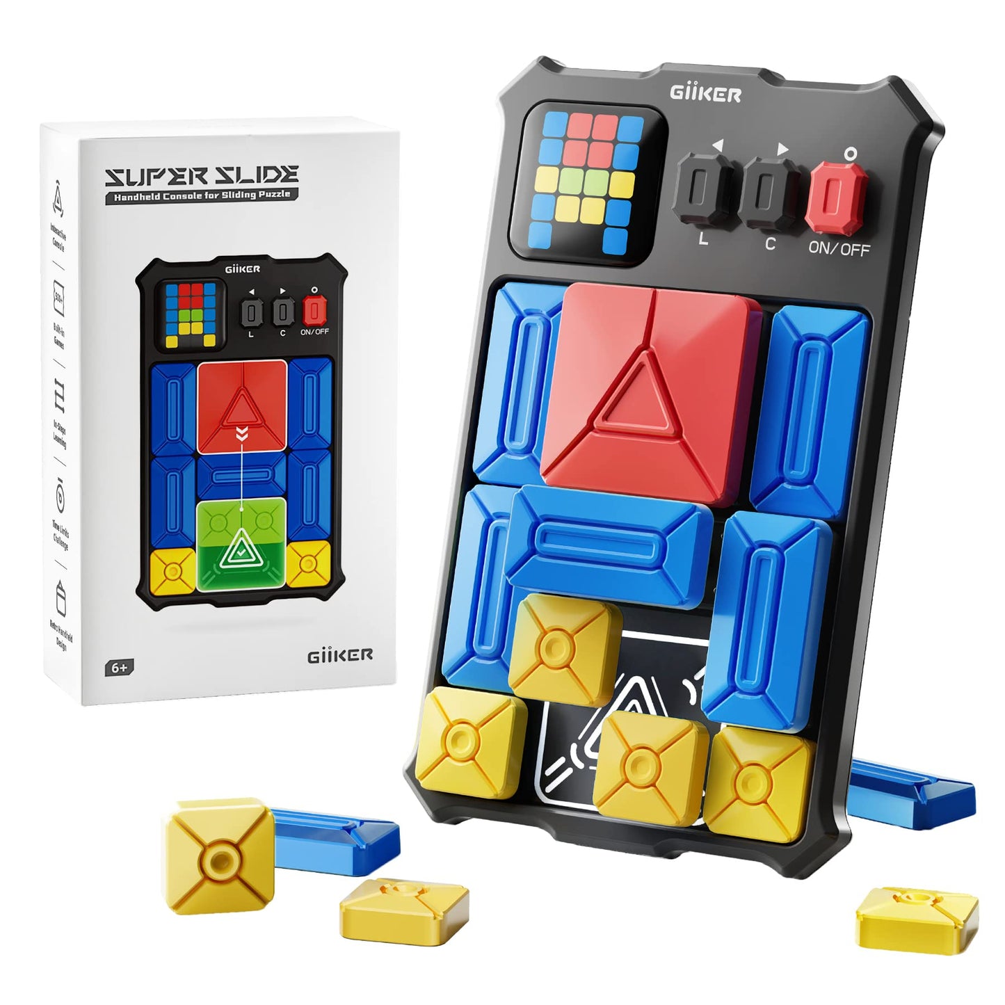 GiiKER Super Slide Puzzle Game – 500+ Brain Teaser Challenges, Smart Toy for Kids & Teens, Travel Game, Road Trip Activity & Gift for Boys & Girls