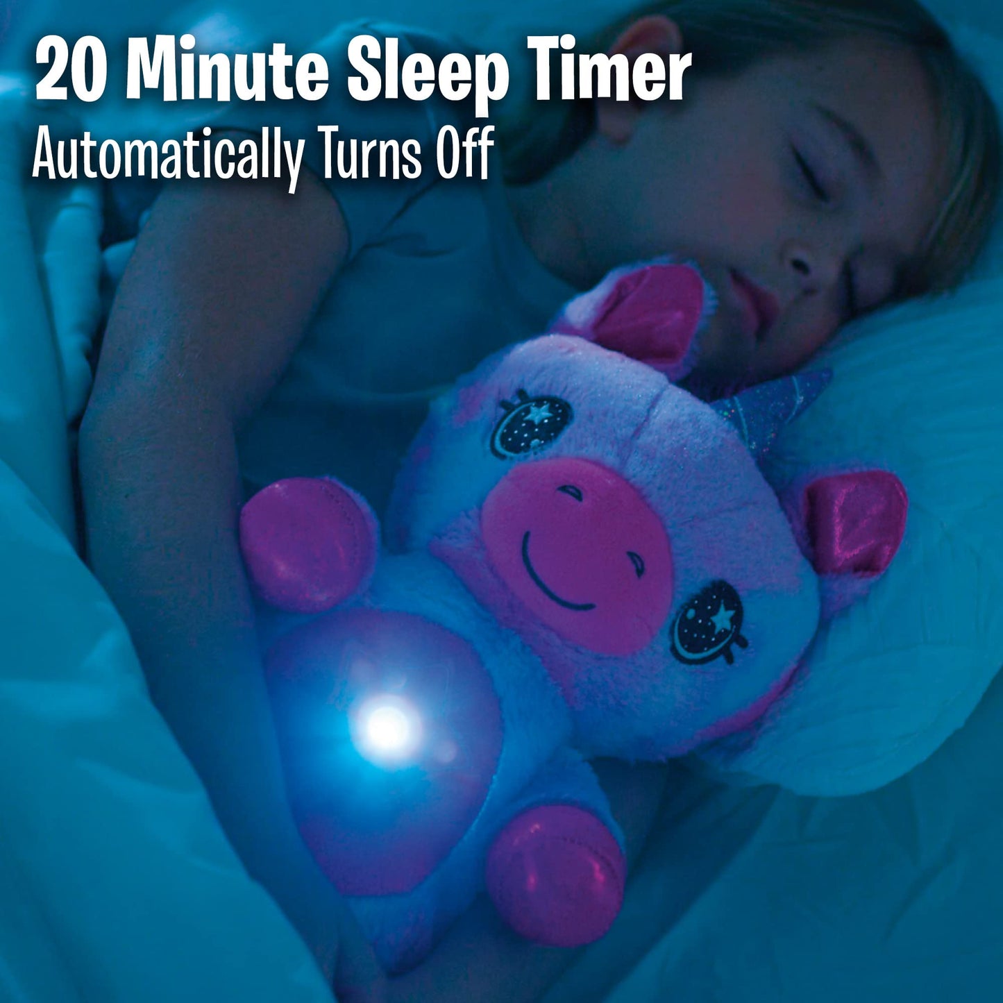 Ontel Star Belly Dream Lites Unicorn – Plush Night Light, Glowing Stars & Shapes in 6 Colors, Pink & Purple Stuffed Animal