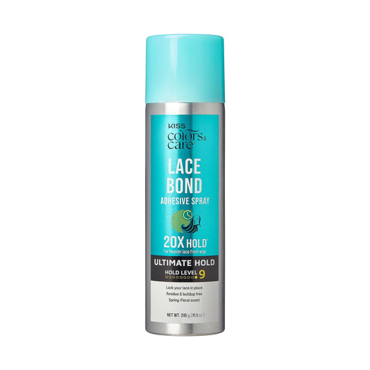 KISS Colors & Care Lace Bond Adhesive Spray 11.1 Oz | Ultimate Hold, Sweat & Water Resistant, Fast Drying, Secure Lace Front Glue