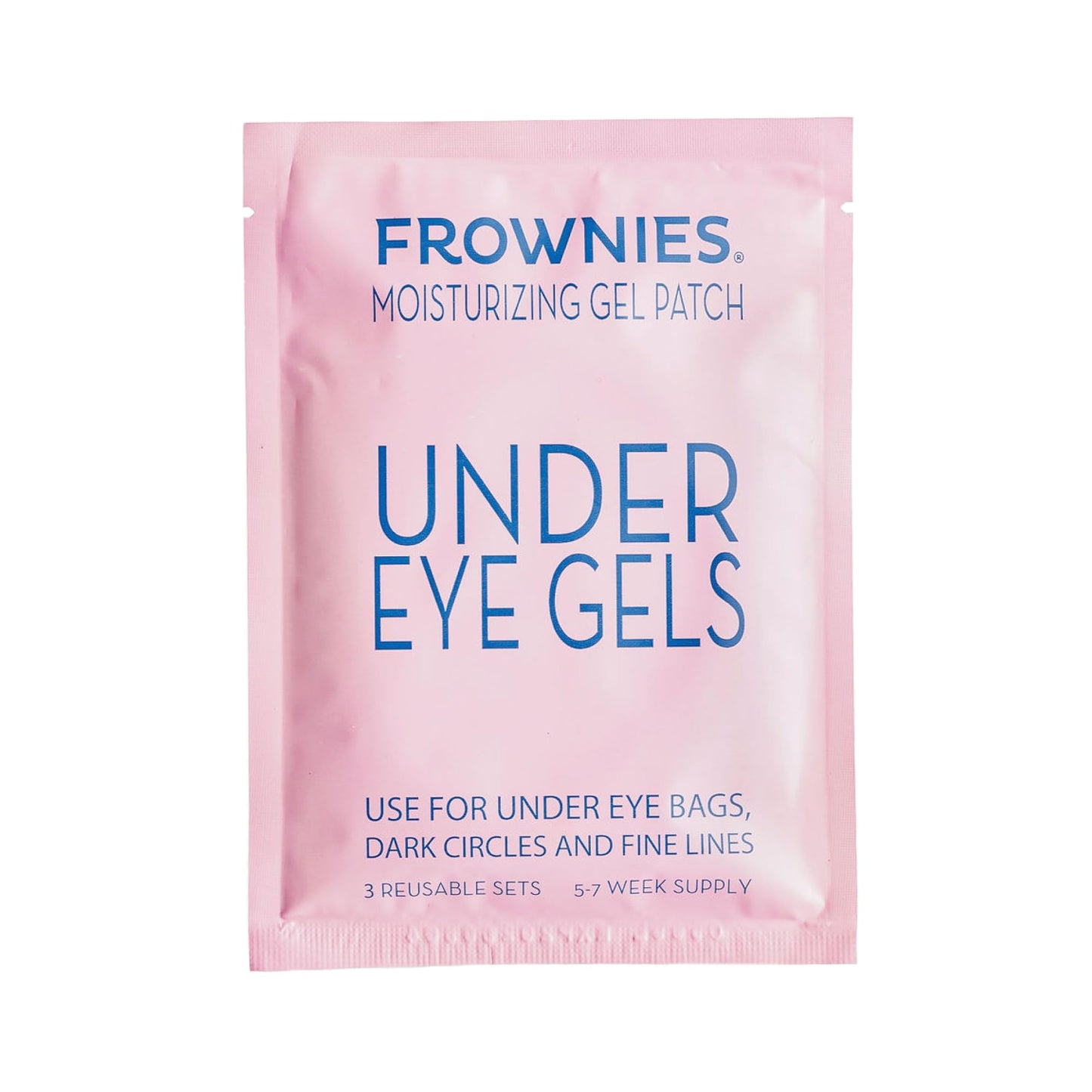 Frownies Under Eye Gel Patches for Puffy Eyes - Dark Circles with Cactus Collagen - Reusable, 3 Pack