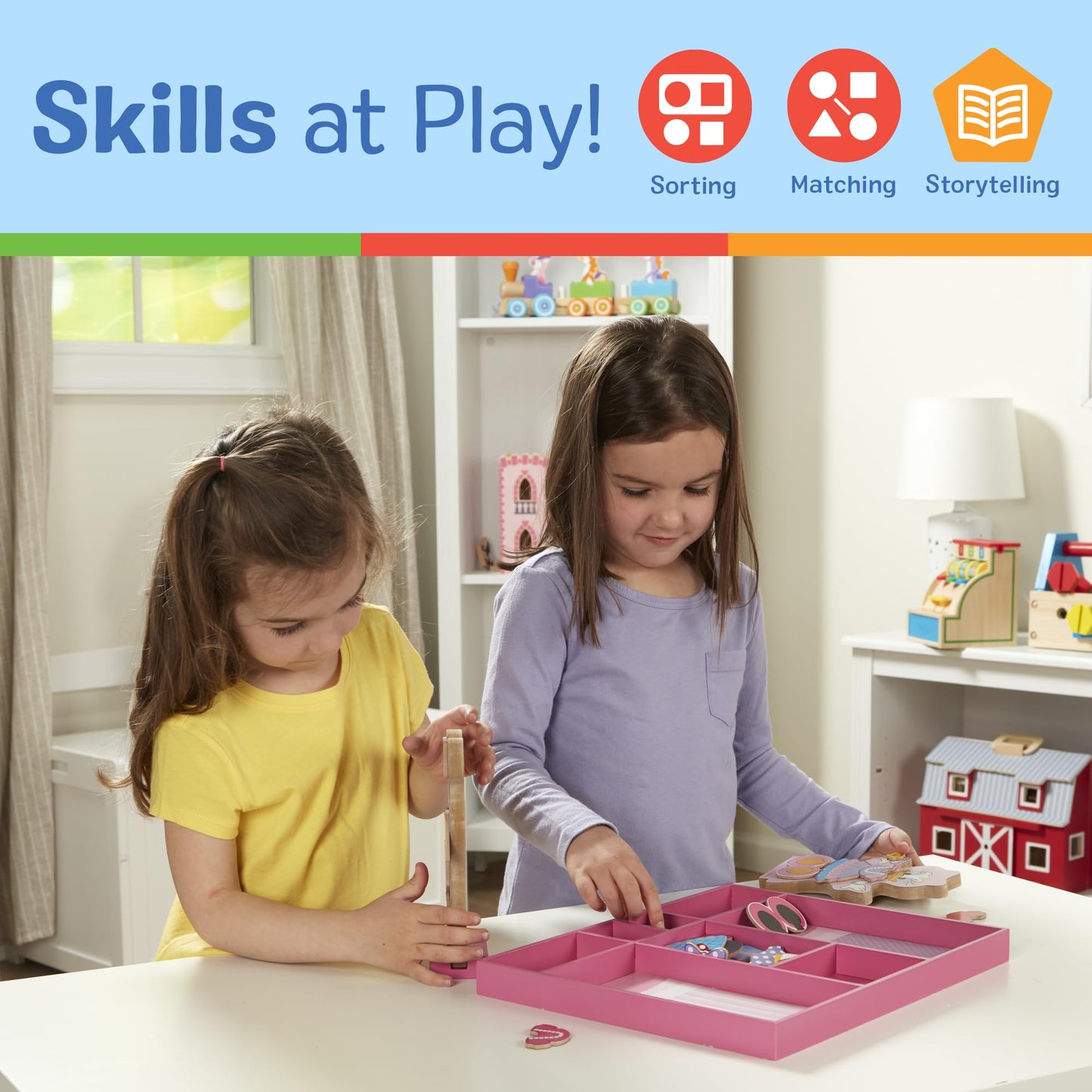 Melissa & Doug Disney Minnie & Daisy Magnetic Dress-Up Wooden Dolls, 40+ Pc Pretend Play Set for Kids 3+