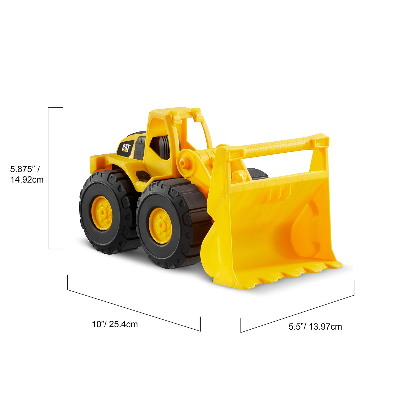 CAT Construction Fleet 10" Front Loader Toy Truck – Durable Plastic Construction Vehicle with Working Bucket & Free-Rolling Wheels for Kids Ages 2+