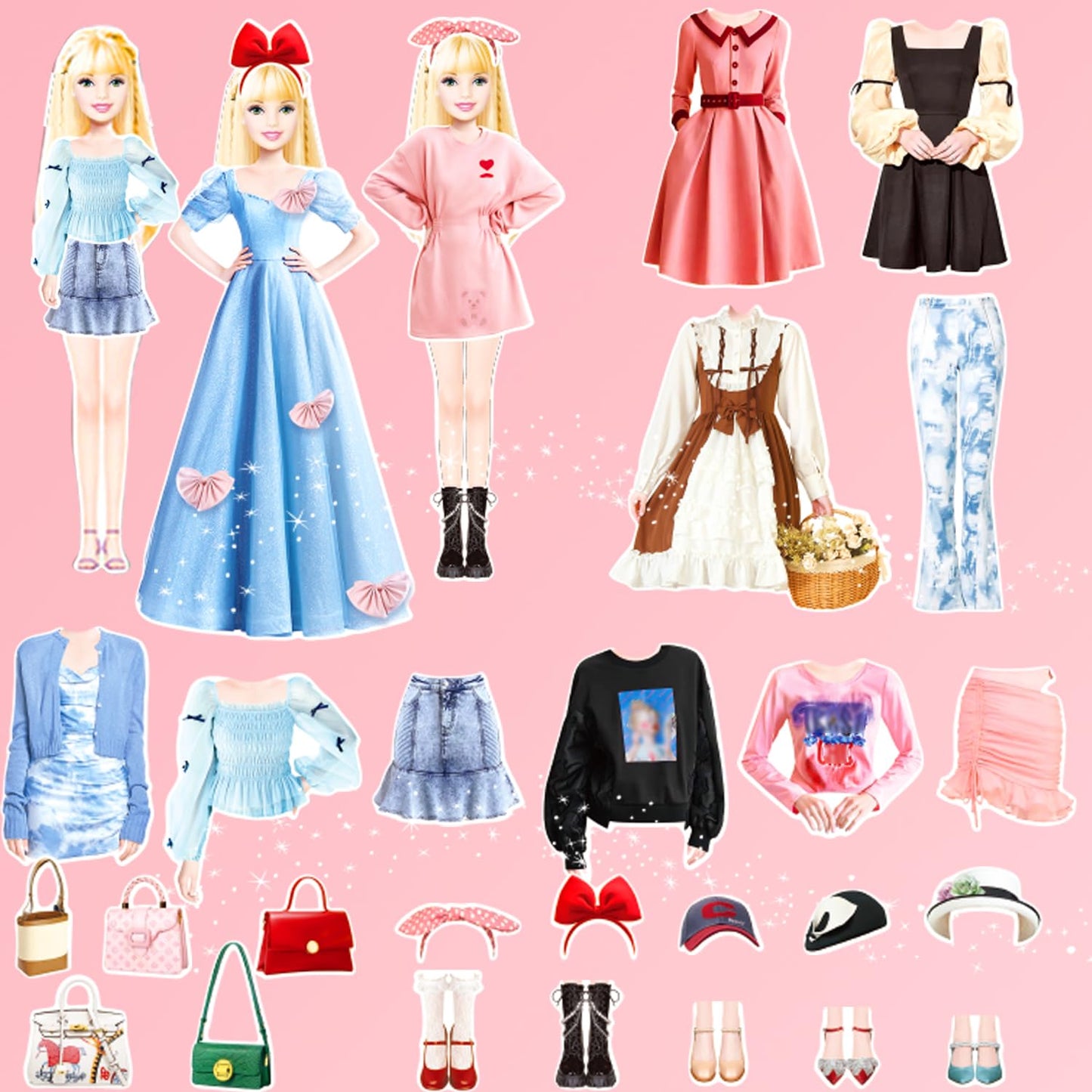 Magnetic Dress Up Dolls Kit – Paper Dolls & Outfits, Pretend Play Set for Girls 4+, Travel, Road Trip, Interactive Learning Gift