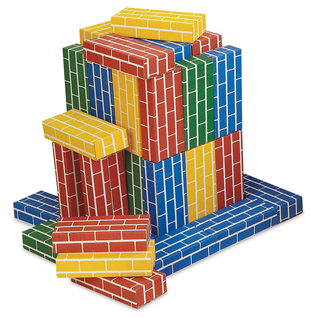 Lillian Vernon Primary Building Bricks - Kids Cardboard Blocks, Each 9" x 4" x 2" (Set of 24)