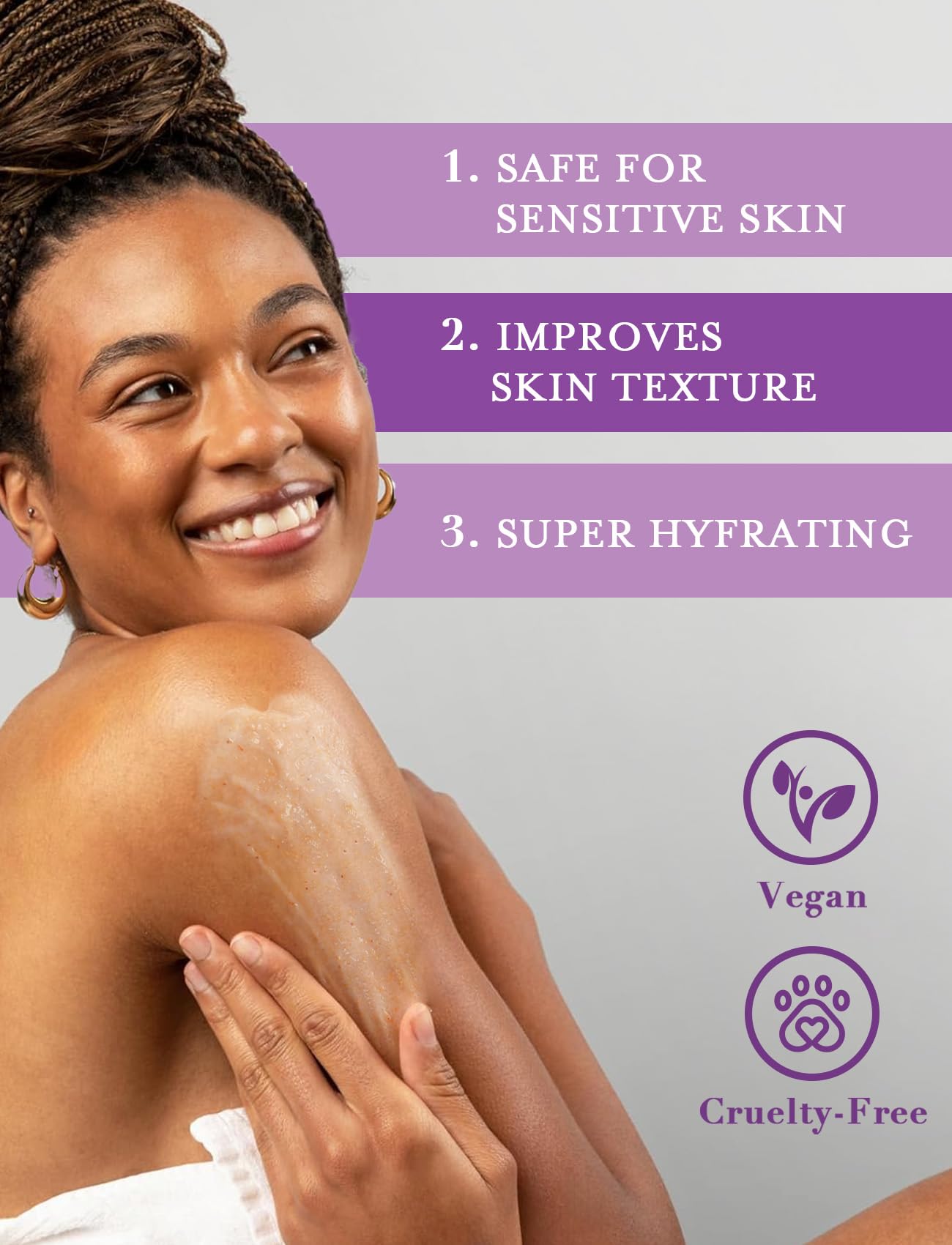 Elvira KP Bump Eraser Scrub – Exfoliating Foot & Body Cleanser with 10% AHA/BHA & Niacinamide for Smooth, Moisturized Skin