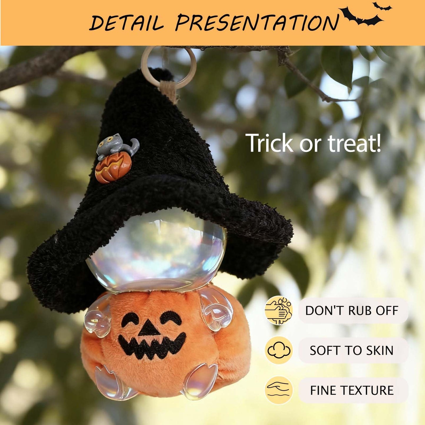 VPDSLABUBU Halloween Doll Costume Set for 6.7" Dolls – Pumpkin Overalls & Witch Hat, Cute Dress-Up Outfit for Collectors