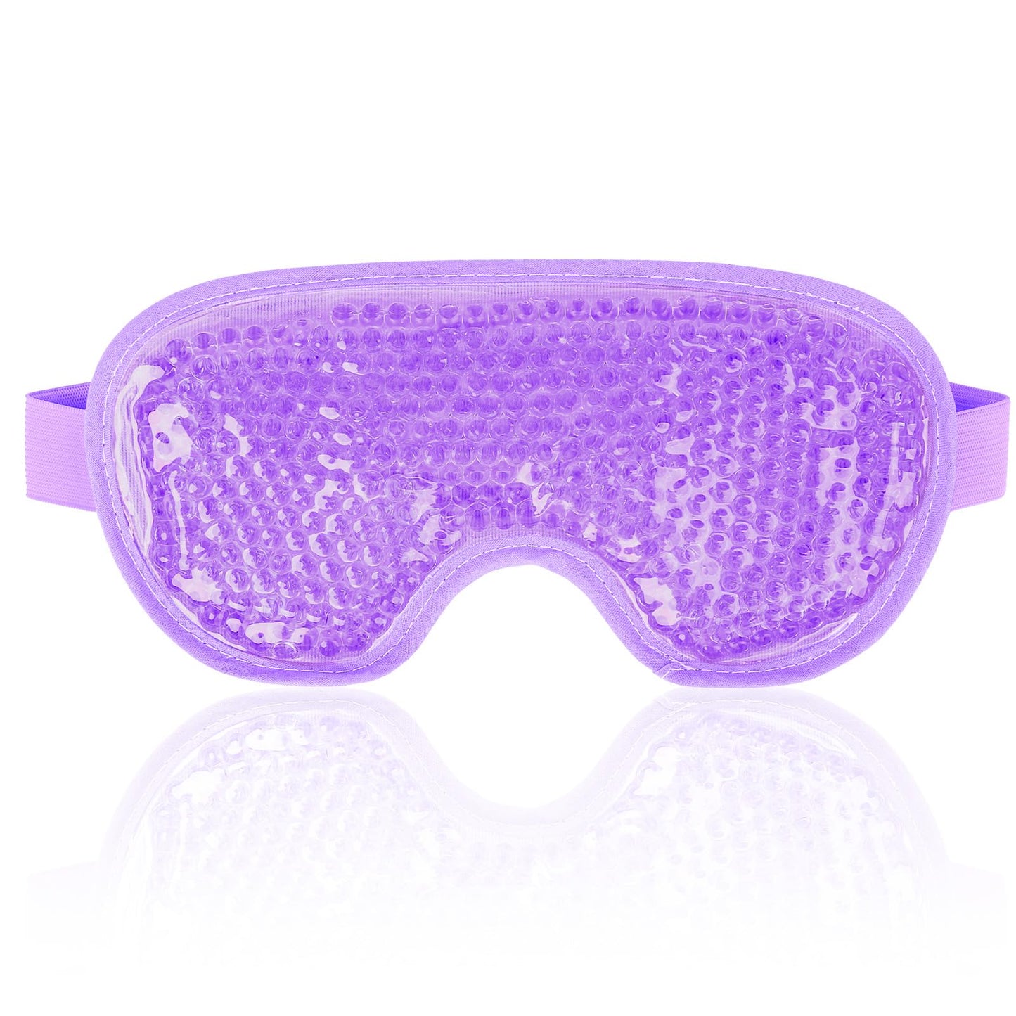 NEWGO Cooling Gel Eye Mask - Reusable Cold Pack for Puffy Eyes, Dark Circles, Migraine, Stress Relief - Purple With Soft Plush Backing