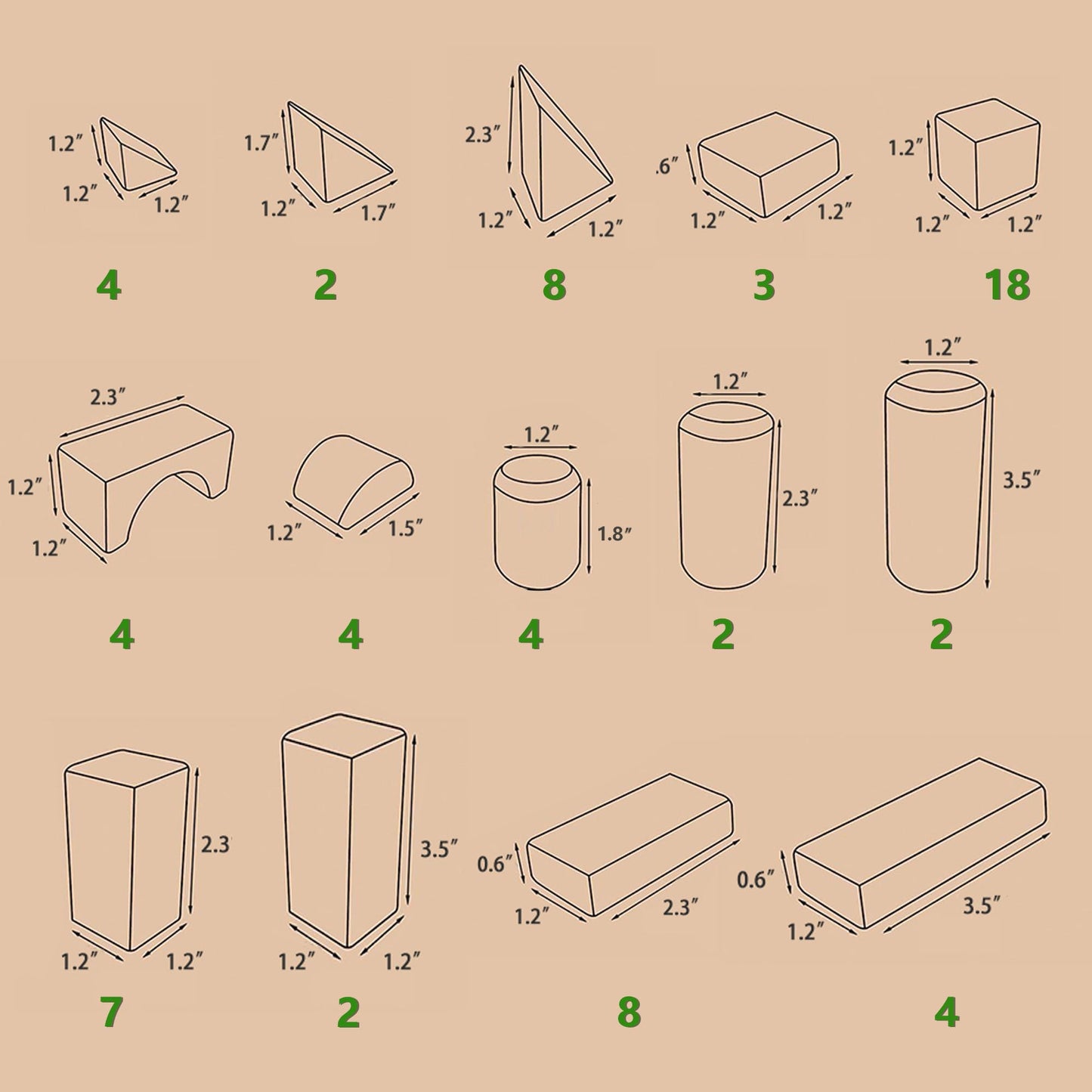 iPlay iLearn Wooden Building Blocks for Kids – Montessori Toddler Toy, Hardwood Stacking Bricks, Preschool Gift for Ages 2-8