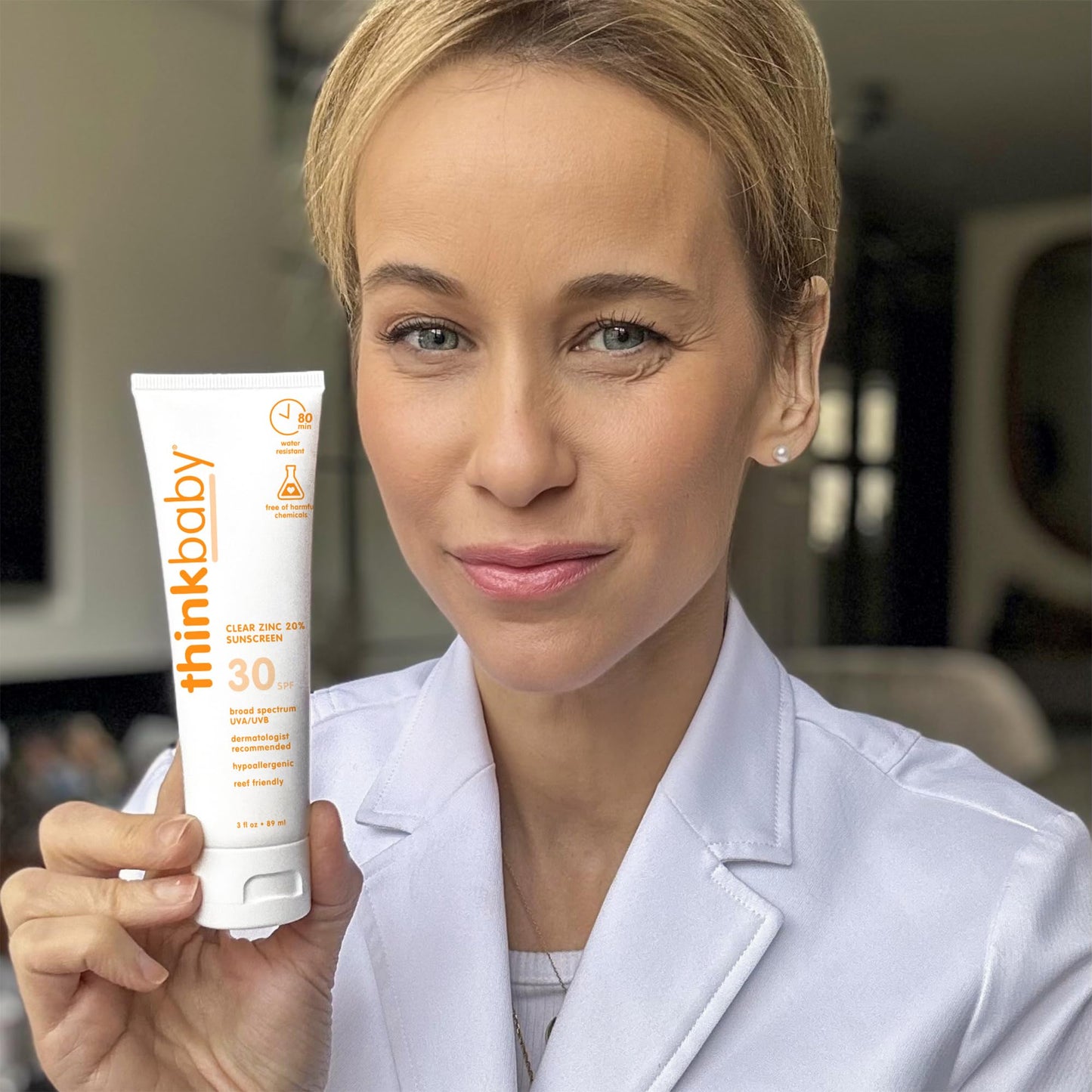 Thinkbaby Mineral Sunscreen SPF 30 – Clear Zinc Oxide, Baby Safe, Water Resistant, Reef Safe, Broad Spectrum UVA/UVB, 3 Fl Oz Travel Size