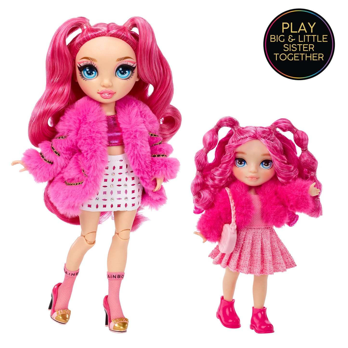 Rainbow High Littles – Magenta Monroe, Pink 5.5" Posable Small Doll with Purse, Magical Pet Kitty, Girls Toy Gift, Kids Ages 4-12 Years