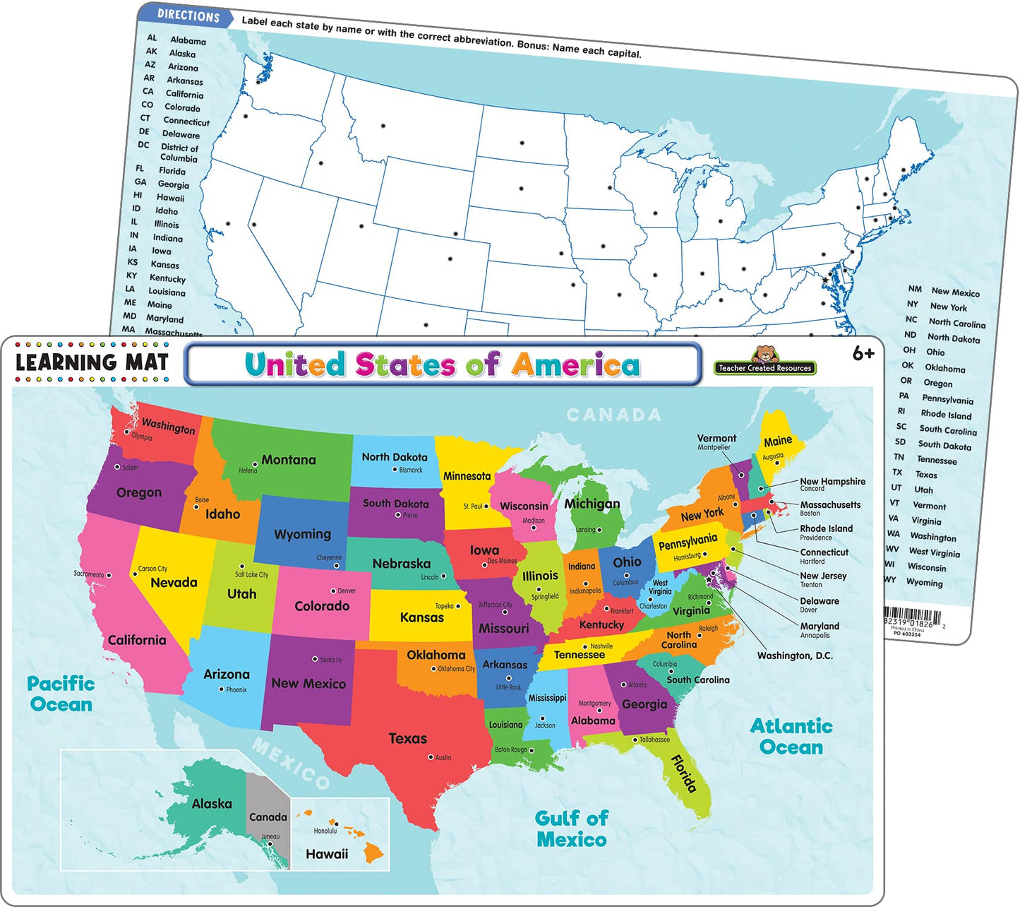 Teacher Created Resources United States of America Map Learning Mat