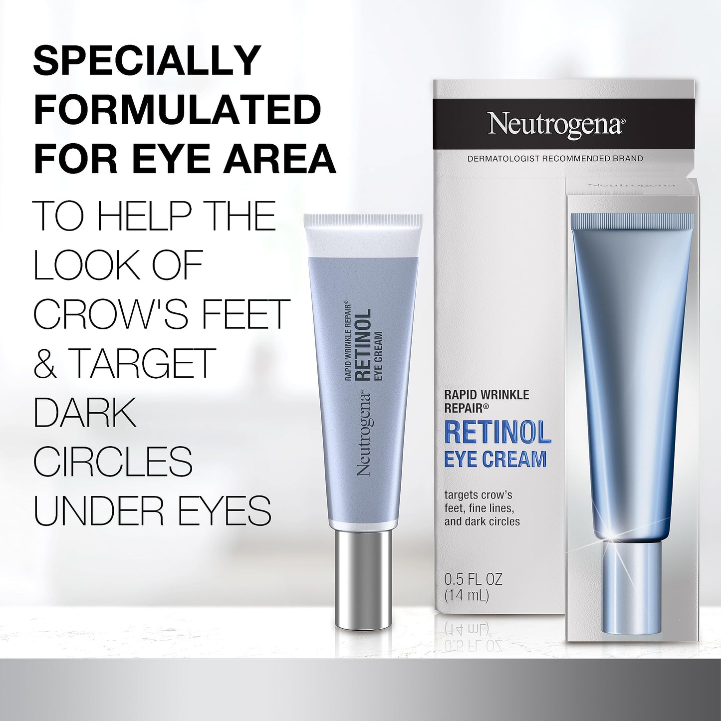 Neutrogena Rapid Wrinkle Repair Retinol Eye Cream – Anti-Aging, Dark Circles, Fine Lines & Wrinkles, 0.5 fl. oz