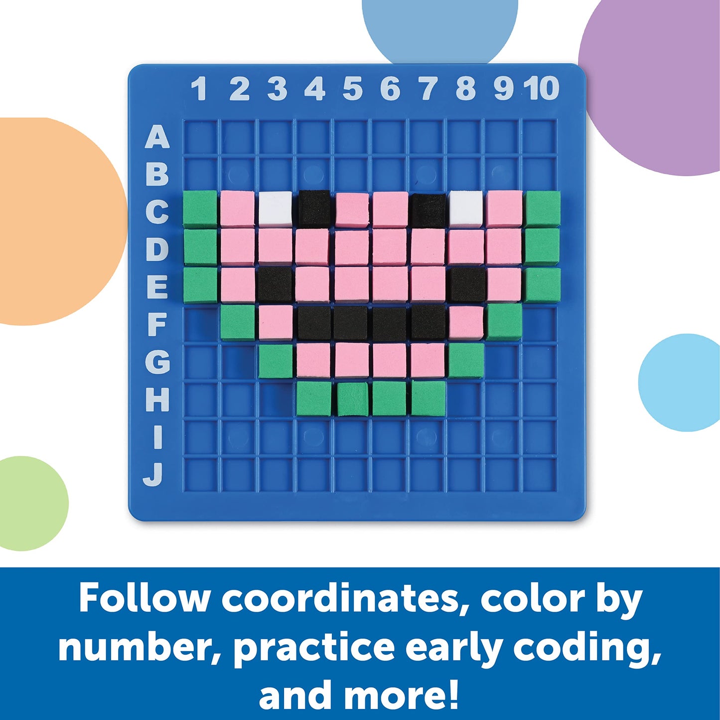 Learning Resources STEM Explorers Pixel Art Challenge - Math & Pattern Block Activity Set for Kids, Creative STEM Building & Learning Toy