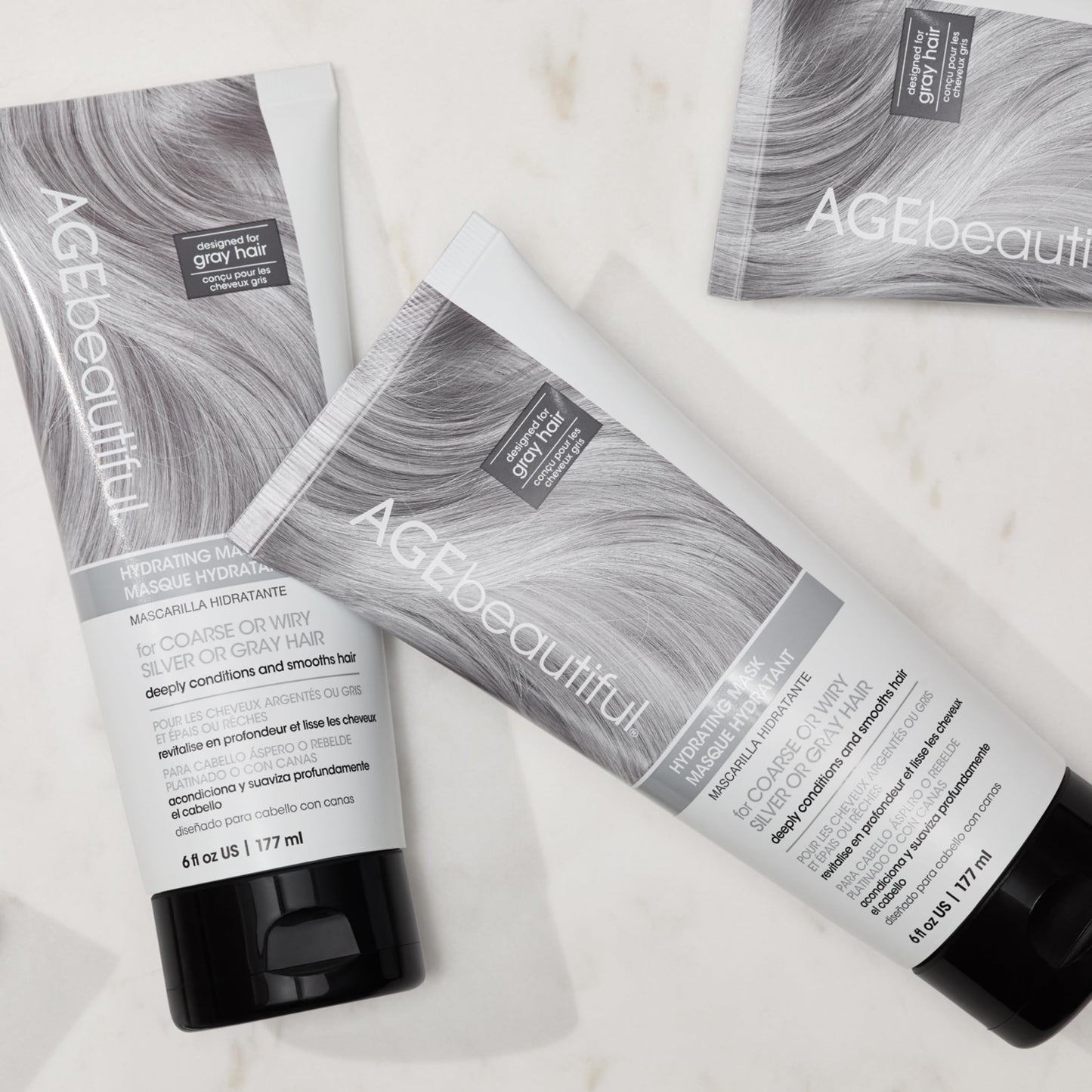 AGEbeautiful Hydrating Mask for Coarse, Silver & Gray Hair – Infused with Silk Amino Acids & Keratin to Deeply Condition, Smooth & Reduce Frizz