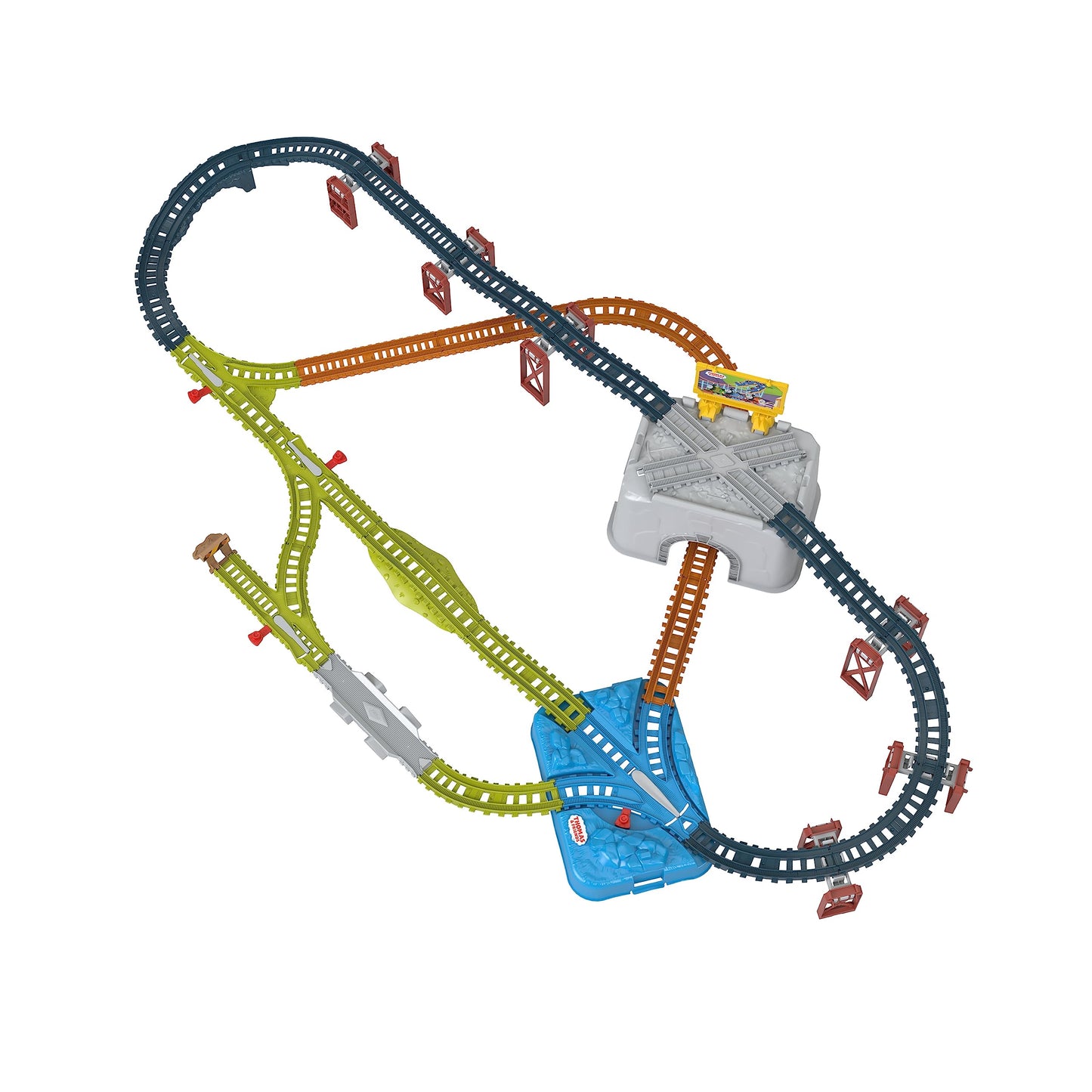 Thomas & Friends Toy Train Tracks Set, Connect & Build Bucket, 34-Piece Expansion Pack for Diecast & Motorized Trains, Kids Ages 3+ Years