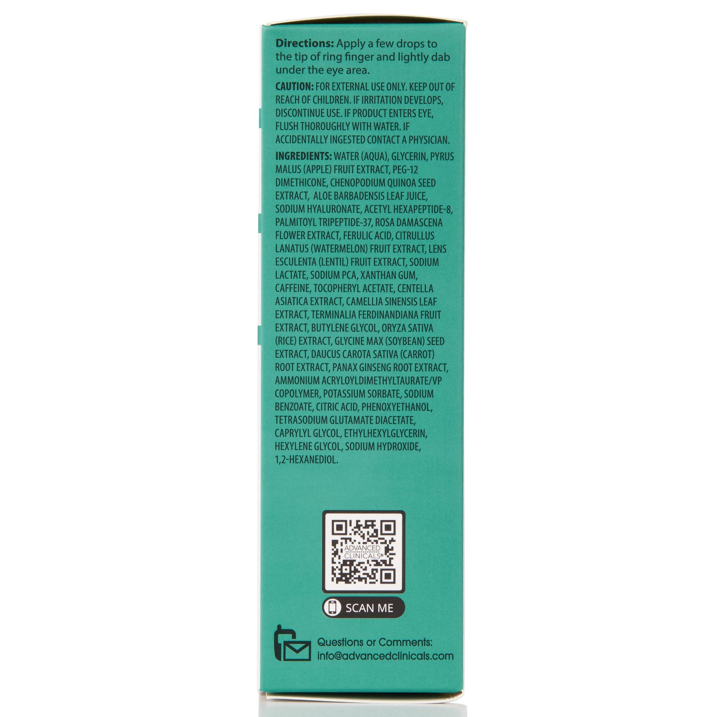 Advanced Clinicals Puffy Eye Serum – Vitamin C & Caffeine for Dark Circles, Puffiness, Fine Lines & Brightening, 1.75 fl oz