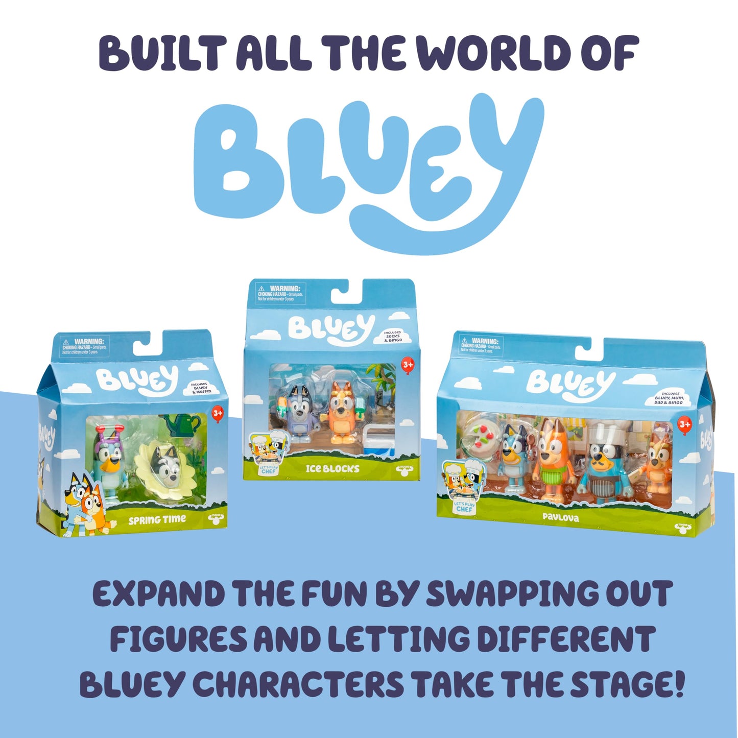 Bluey Super Fan Figurines for Toddlers Set, 11 Character Pack with Exclusive Figures, Toddler Figurine Toys Includes, Bingo & More, Ages 3+