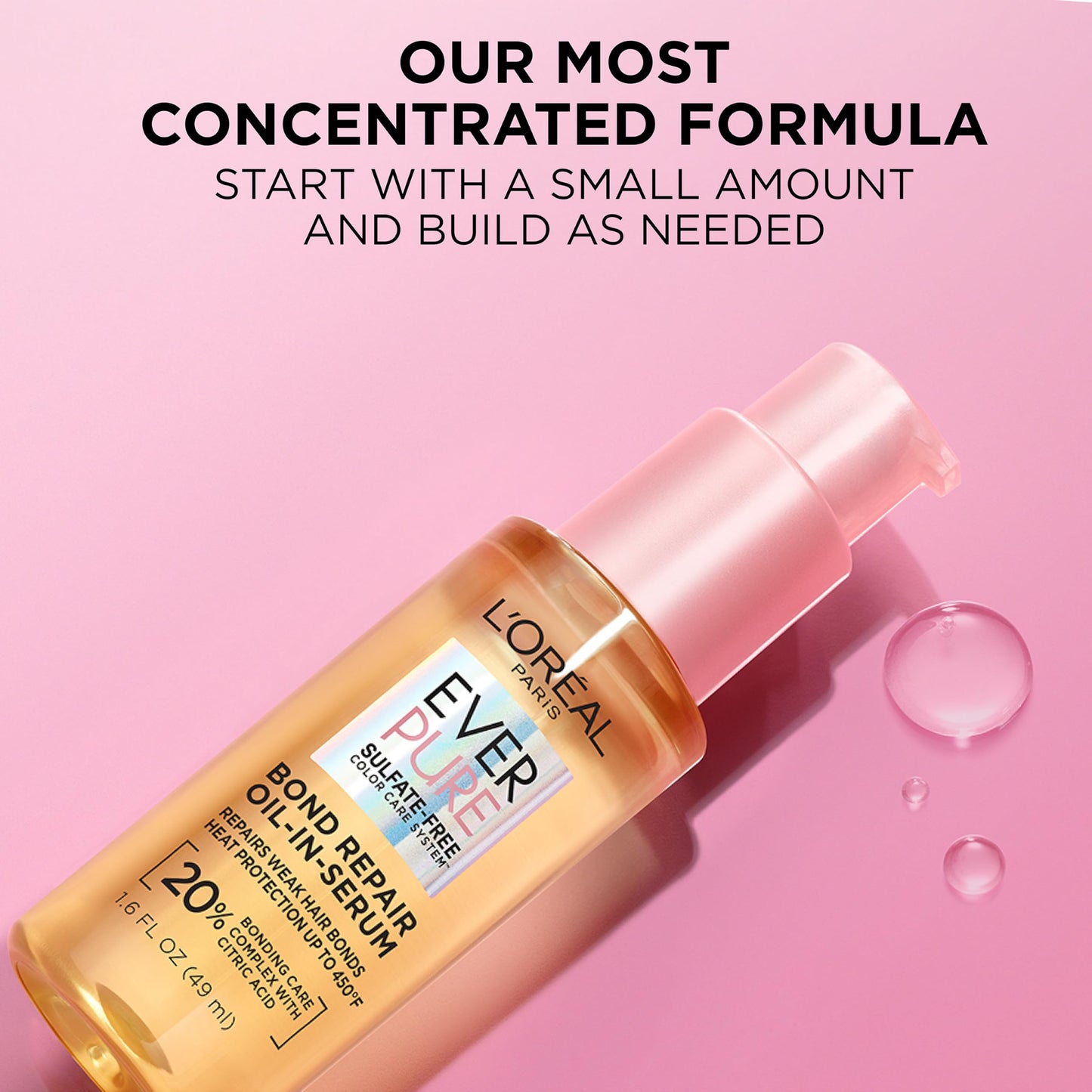 L'Oreal Paris EverPure Bond Repair Oil-in-Serum 1.6 fl oz | Strengthens Damaged, Color-Treated Hair | Heat Protectant, Shine & Frizz Control