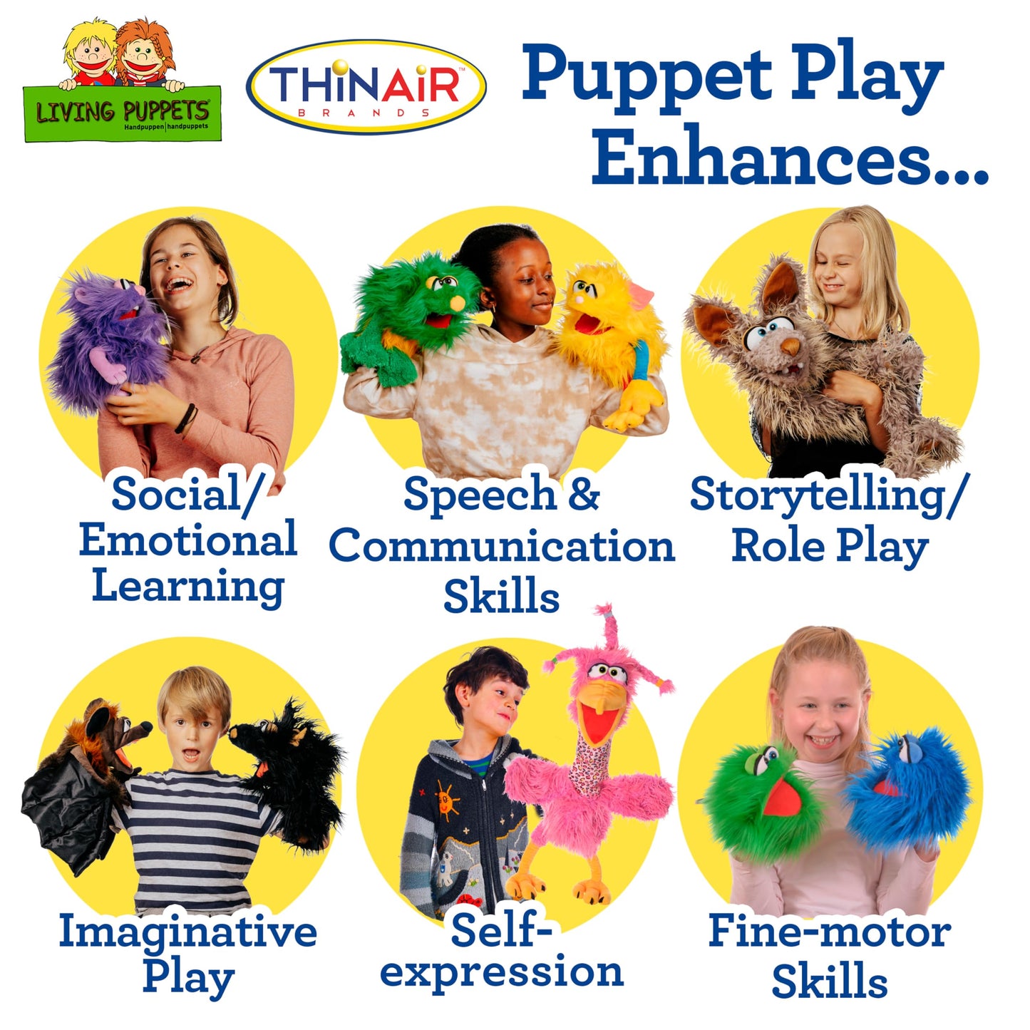 Living Puppets 9" Plush Purple Monster Hand Puppet – Soft, Cuddly, Safety Tested, Promotes Learning & Fun for Kids