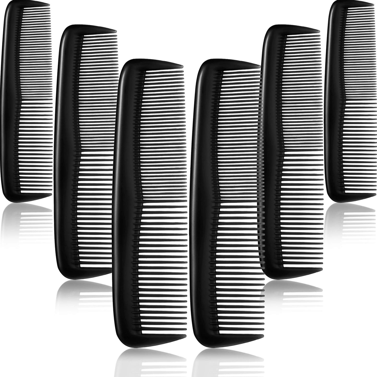 Leinuosen 12 Pieces Hair Combs Set Pocket Plastic Fine Tooth Dressing Comb for Women and Men, Peines Para Cabello(Black)