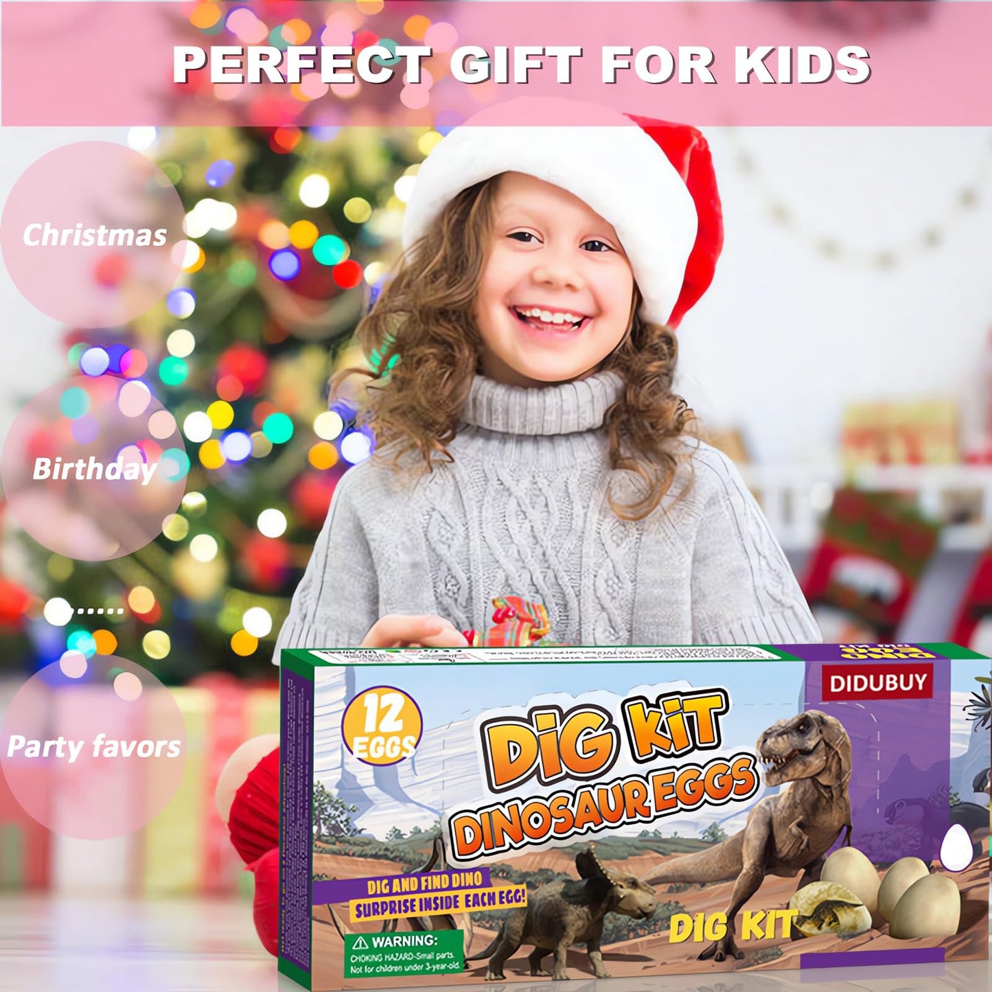 Dino Eggs Dig Kit 12-Pack – Dinosaur Excavation Science Kits for Kids 3-12, Easter Basket & Stocking Stuffer Toys for Boys & Girls