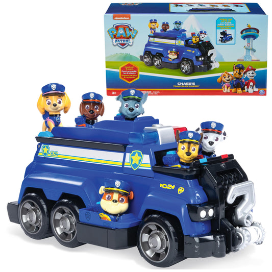 PAW Patrol Team Cruiser, Large Scale Vehicle with Exclusive Chase, Marshall, Skye, Rubble, Rocky & Zuma Action Figures, Toys for Boys & Girls Ages 3+