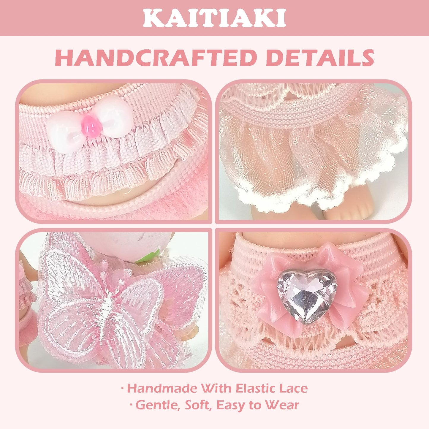 4 Sets Doll Clothes for Sonny Angel 3" Collectible Dolls – Cherry Blossom Tops & Skirts for Display, Decoration & Collectors