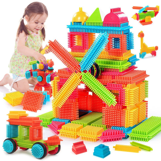 Teytoy 100 Pcs Bristle Shape Building Blocks Toy Set for toddlers Kids