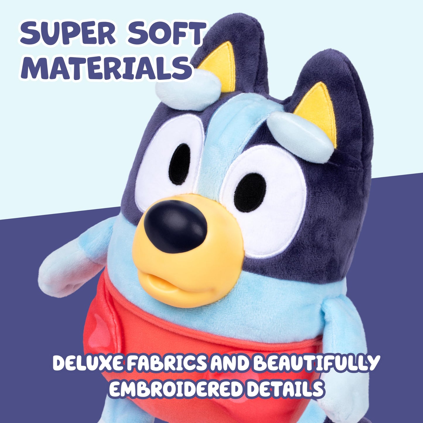 Bluey Care and Cuddle Soft Baby Toy Plush, 11”, Interactive Electronic Baby Plush Toy with 10 Different Sounds, Cuddly Soft Toys for Ages 3+
